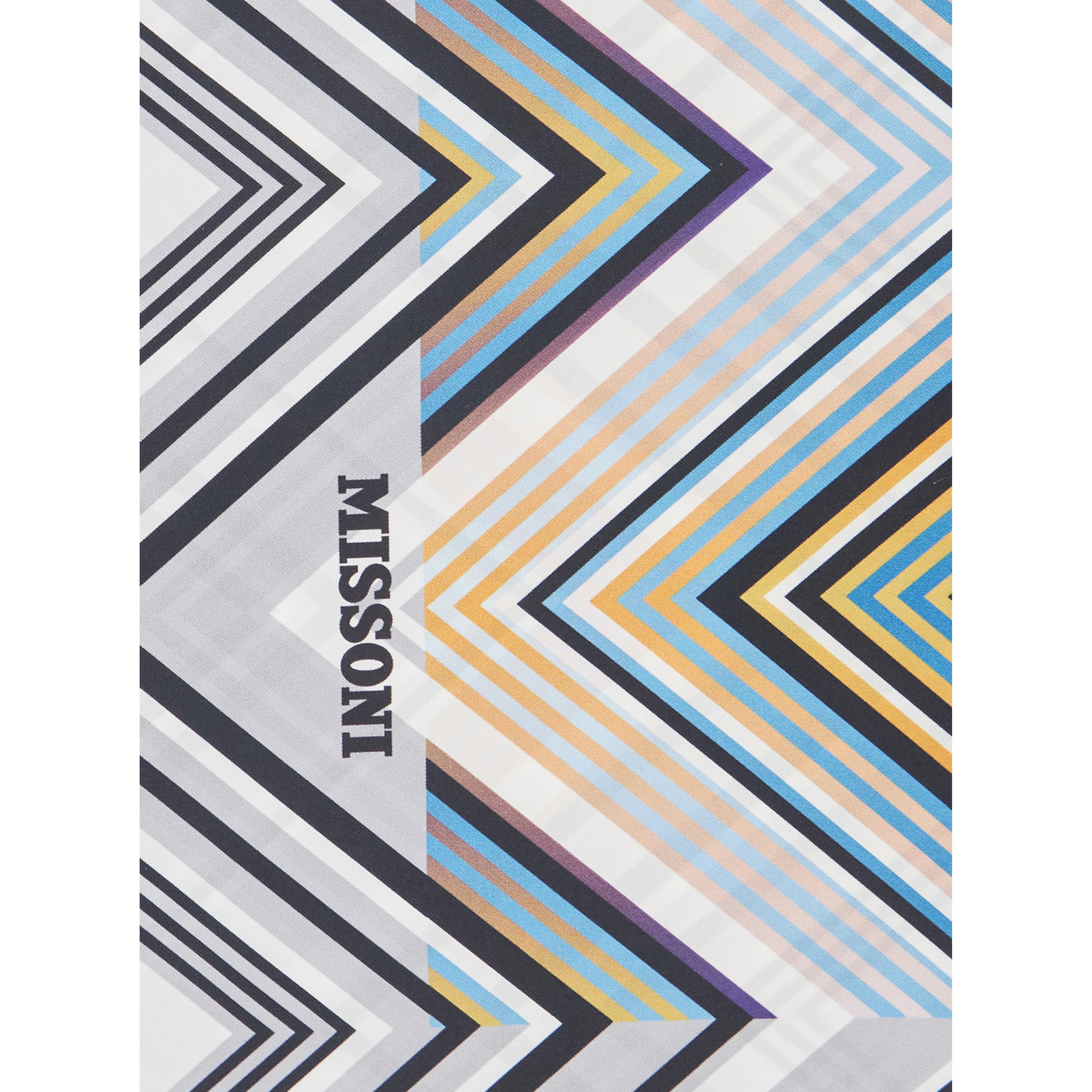 Multicolor scarf with logo lettering and stripe motif in silk for women
