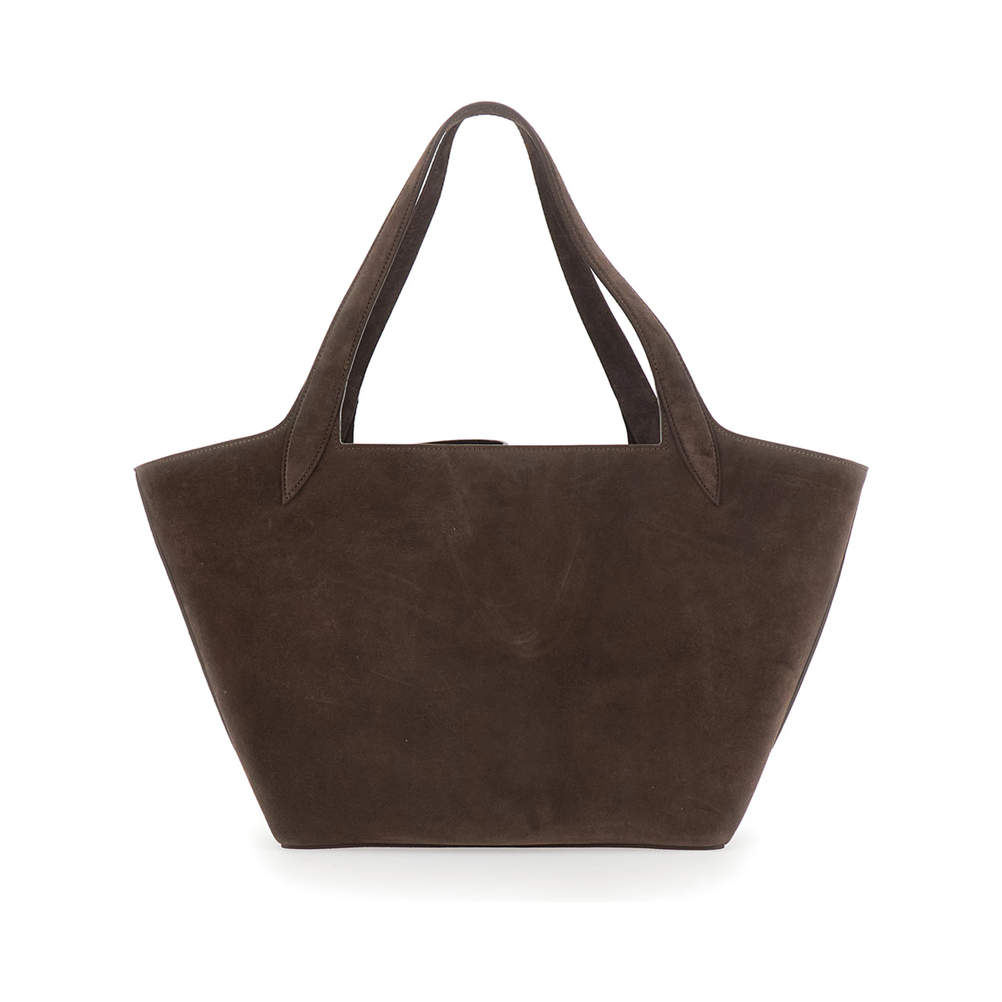 Belted Tote Bag with elegant leather details in brown unisex