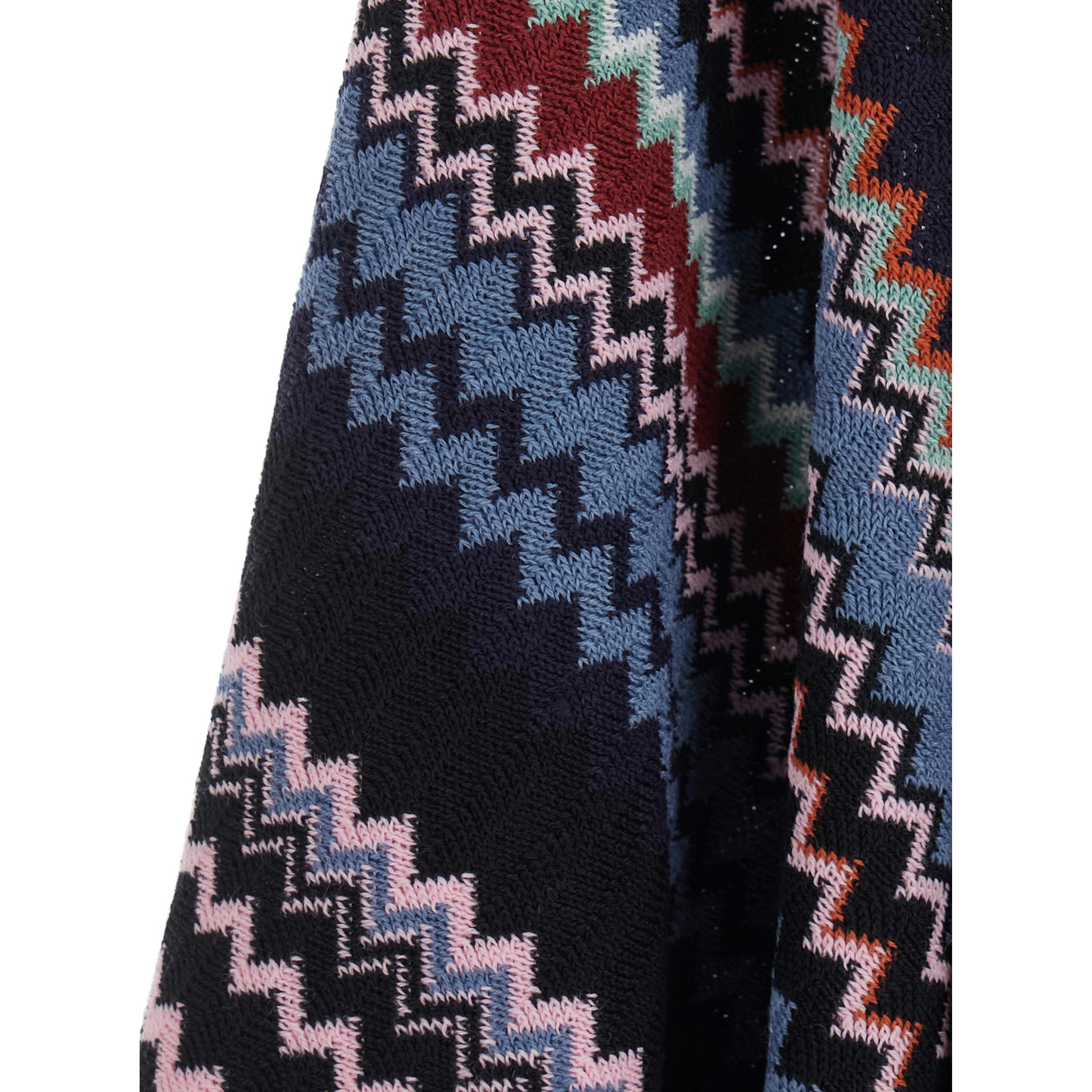 Cape with V-neck and long sleeves in Tech Fabric multicolor women