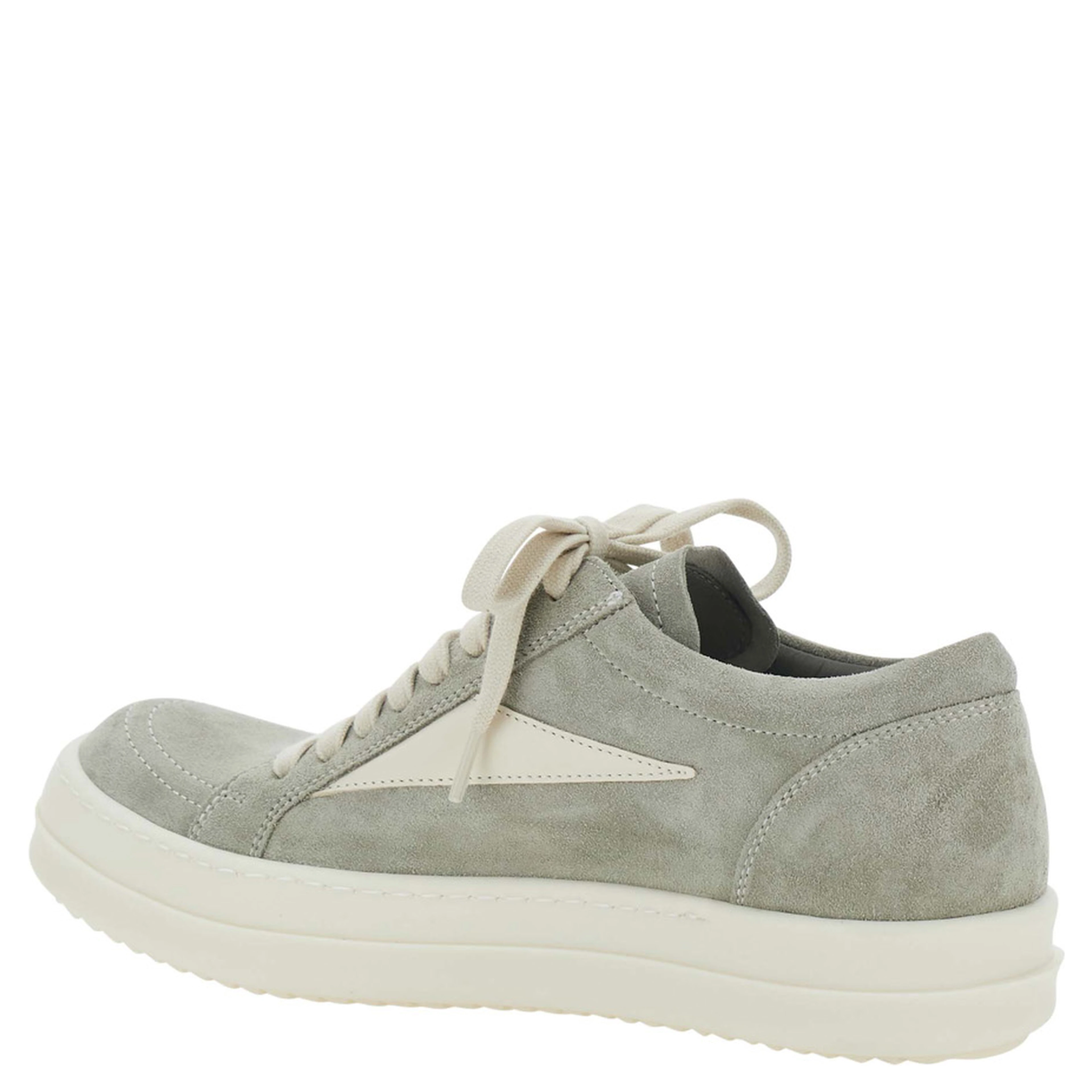 Grey Low Top Sneakers with Contrasting Stitching in Suede for Women