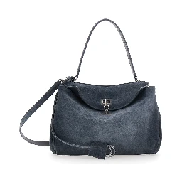 Rodeo Gray Shoulder Bag with Adjustable and Removable Strap in Suede for Women