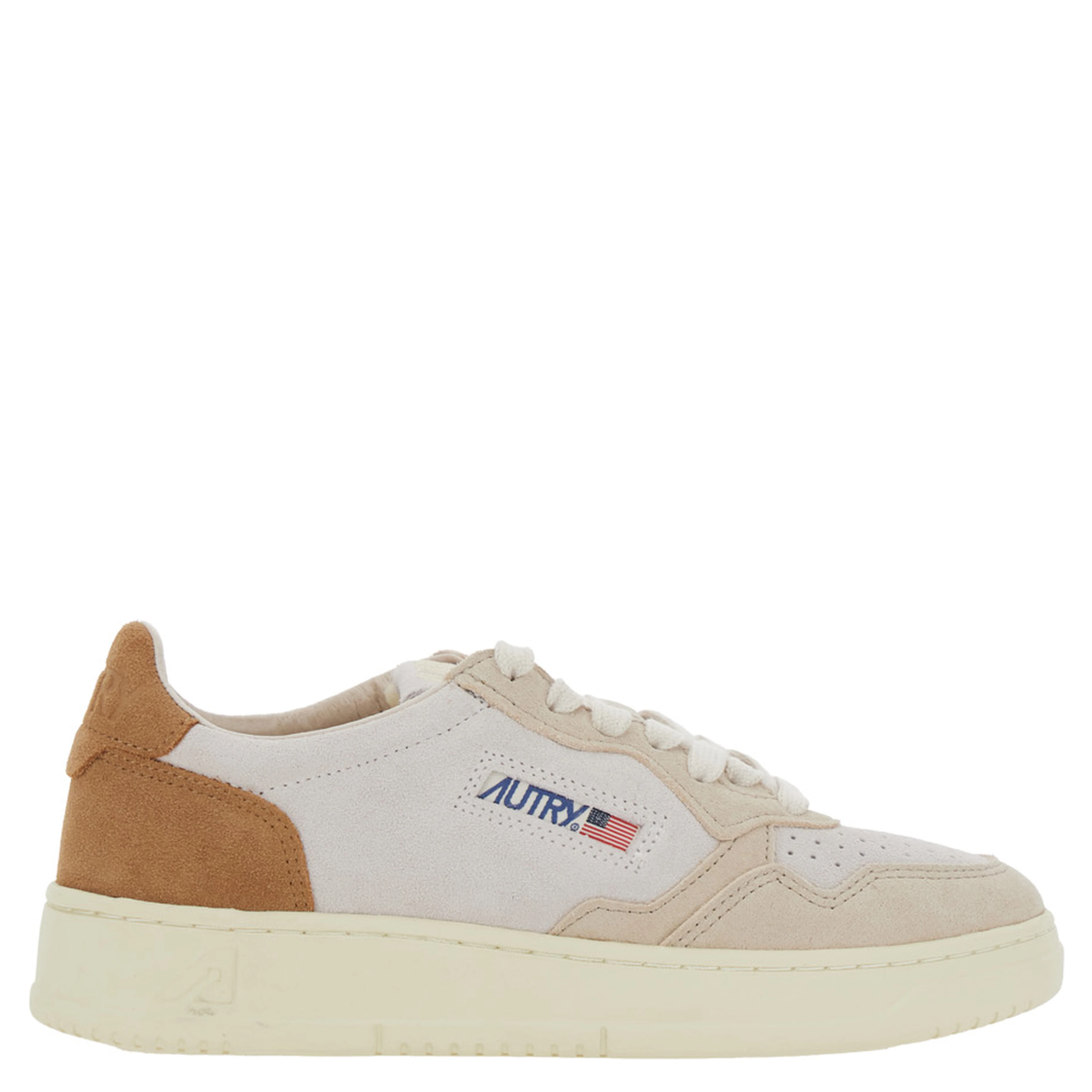 Low Top Sneaker Medalist with Leather and Suede Logo Detail for Women