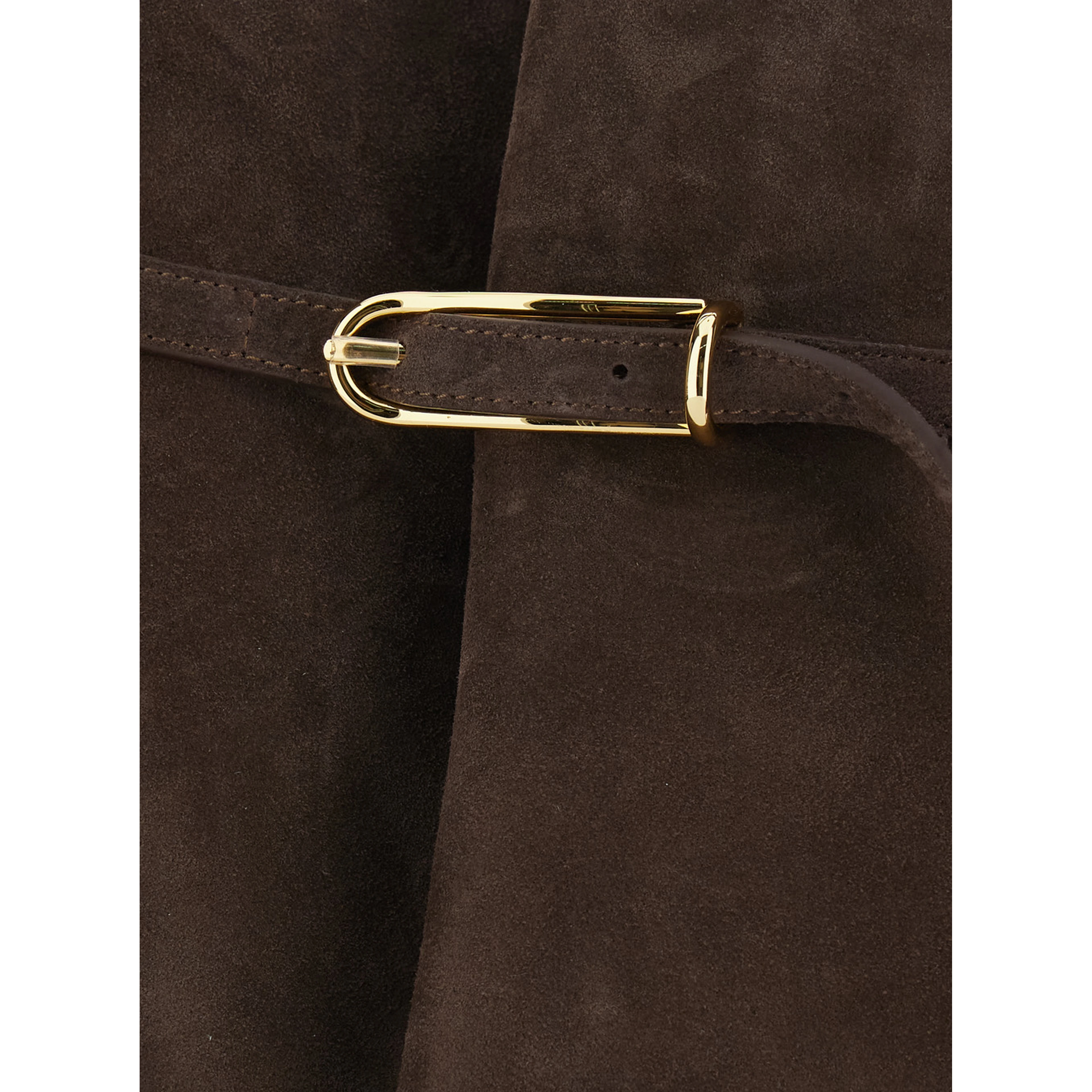 Belted Tote Bag with elegant leather details in brown unisex