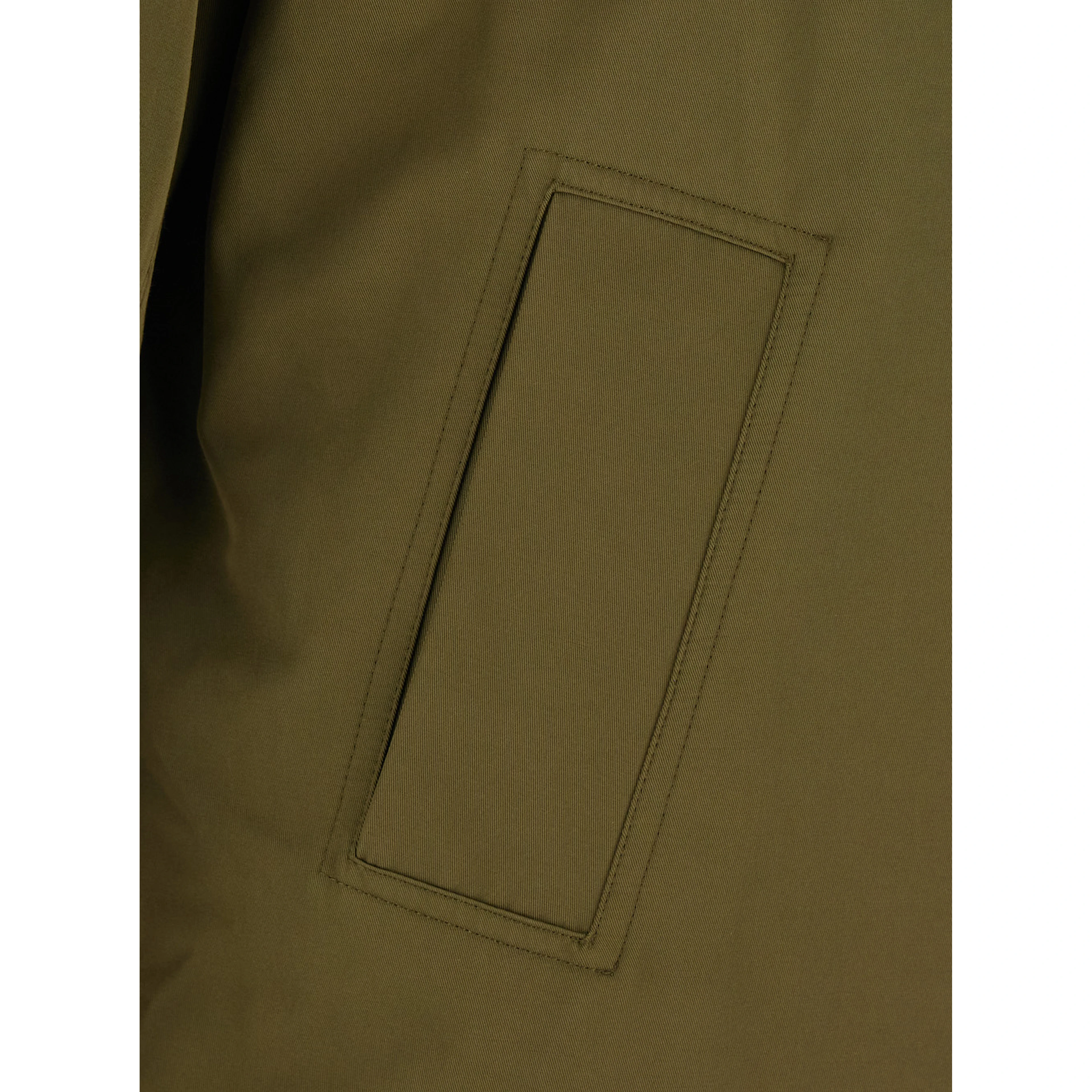 Green Coat with fur collar and button closure on the front in blend cotton for women