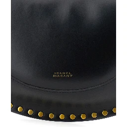 Shoulder Bag Naoko with Removable Strap and Logo Lettering Embossed on the Front in Black Leather for Women