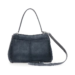 Rodeo Gray Shoulder Bag with Adjustable and Removable Strap in Suede for Women