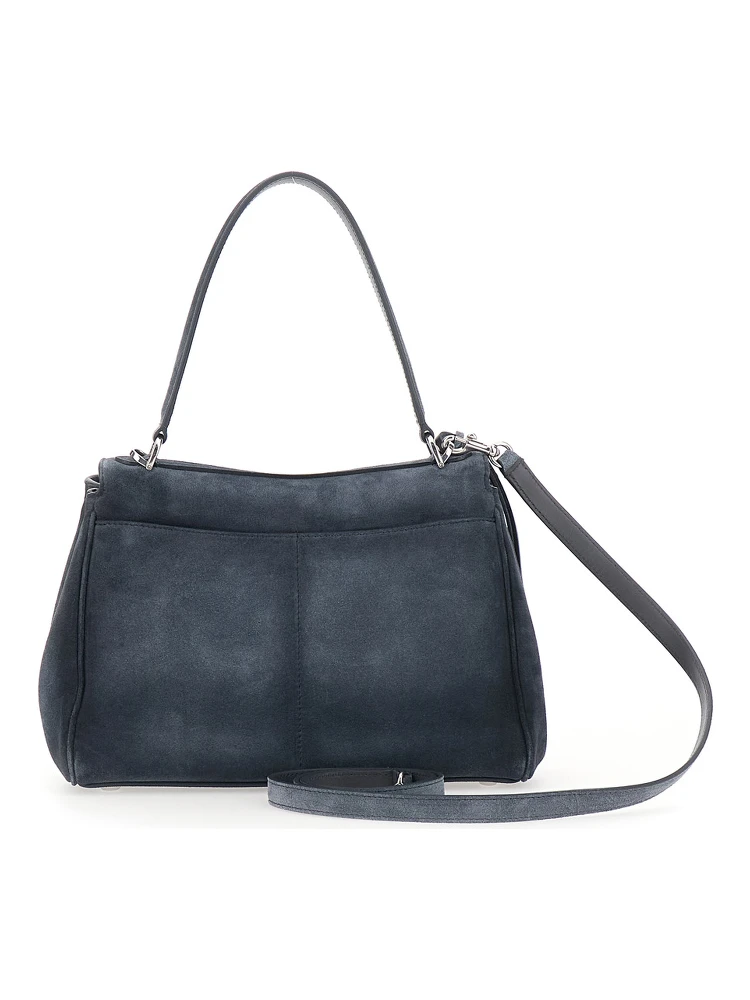 Rodeo Gray Shoulder Bag with Adjustable and Removable Strap in Suede for Women alternative