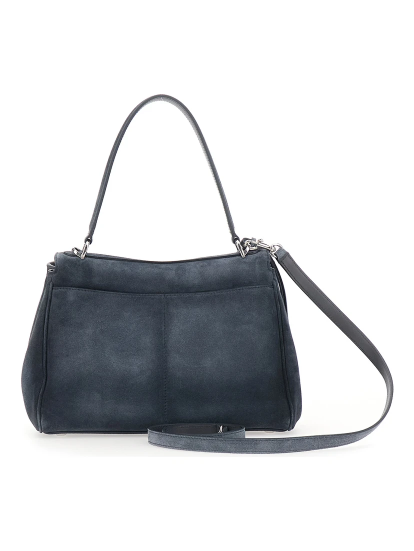 Rodeo Gray Shoulder Bag with Adjustable and Removable Strap in Suede for Women
