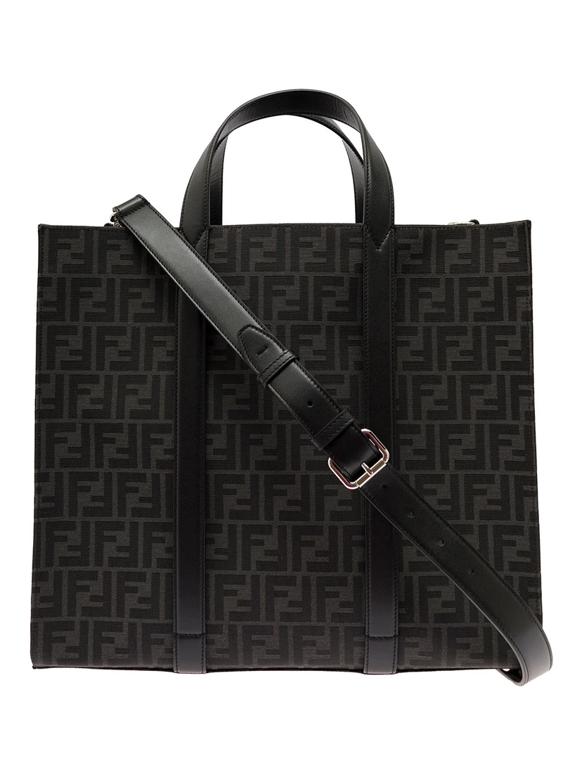 Shopper in Tech Fabric Jacquard FF Fendi Man