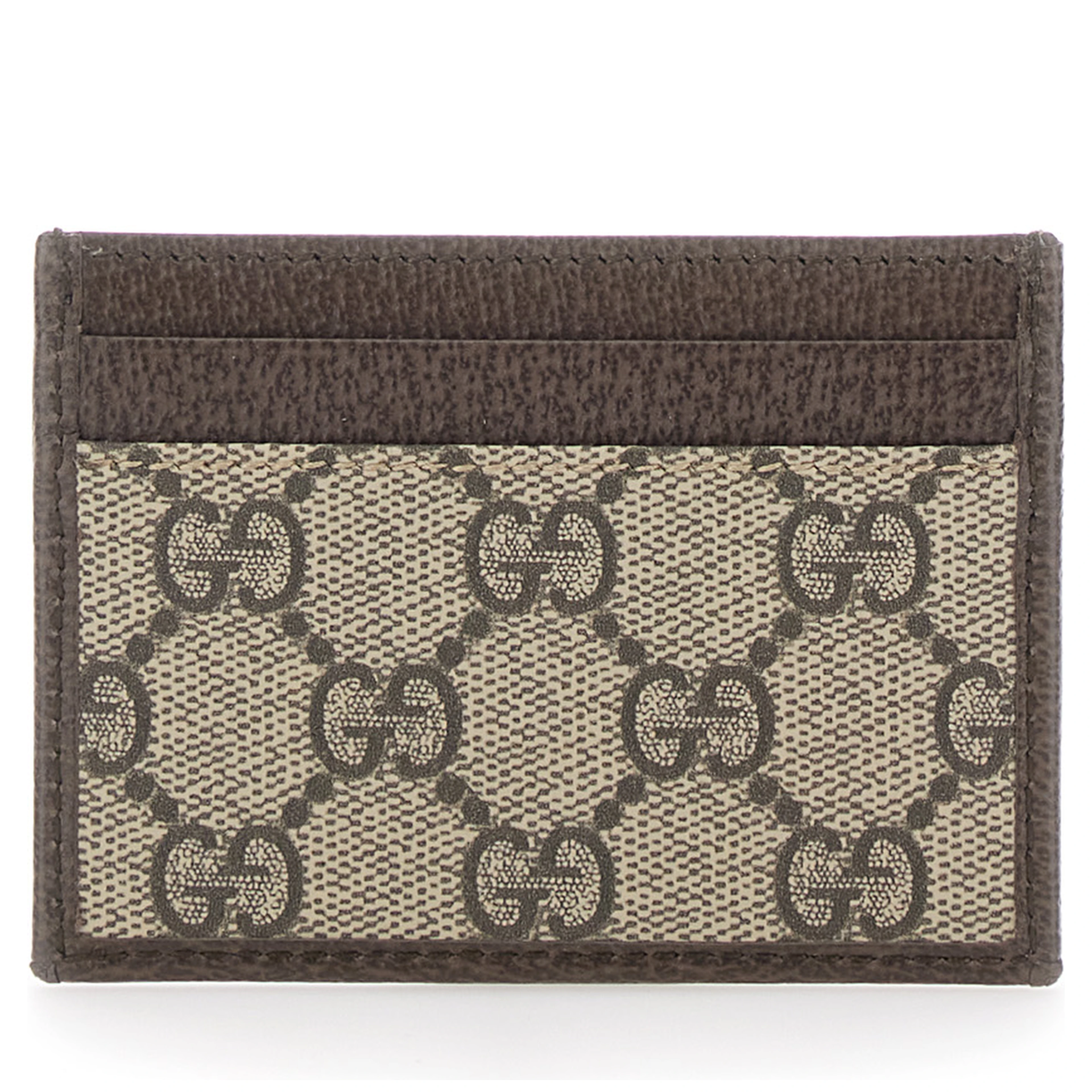 Card holder Ophidia with Web detail in Beige Leather for Women