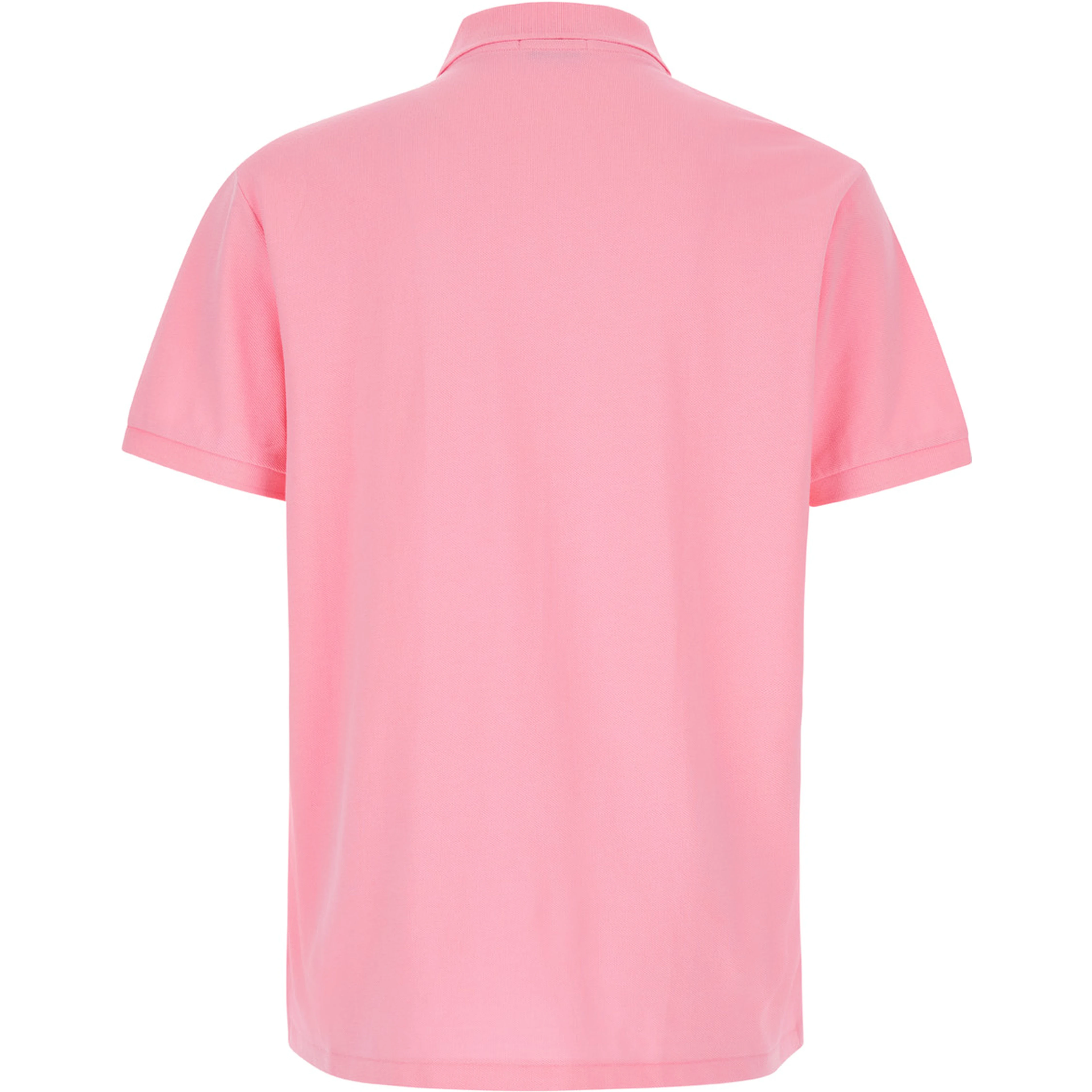 Polo "Custom Fit" with Classic Collar and Pony Embroidery on the Front in Pink Cotton for Men