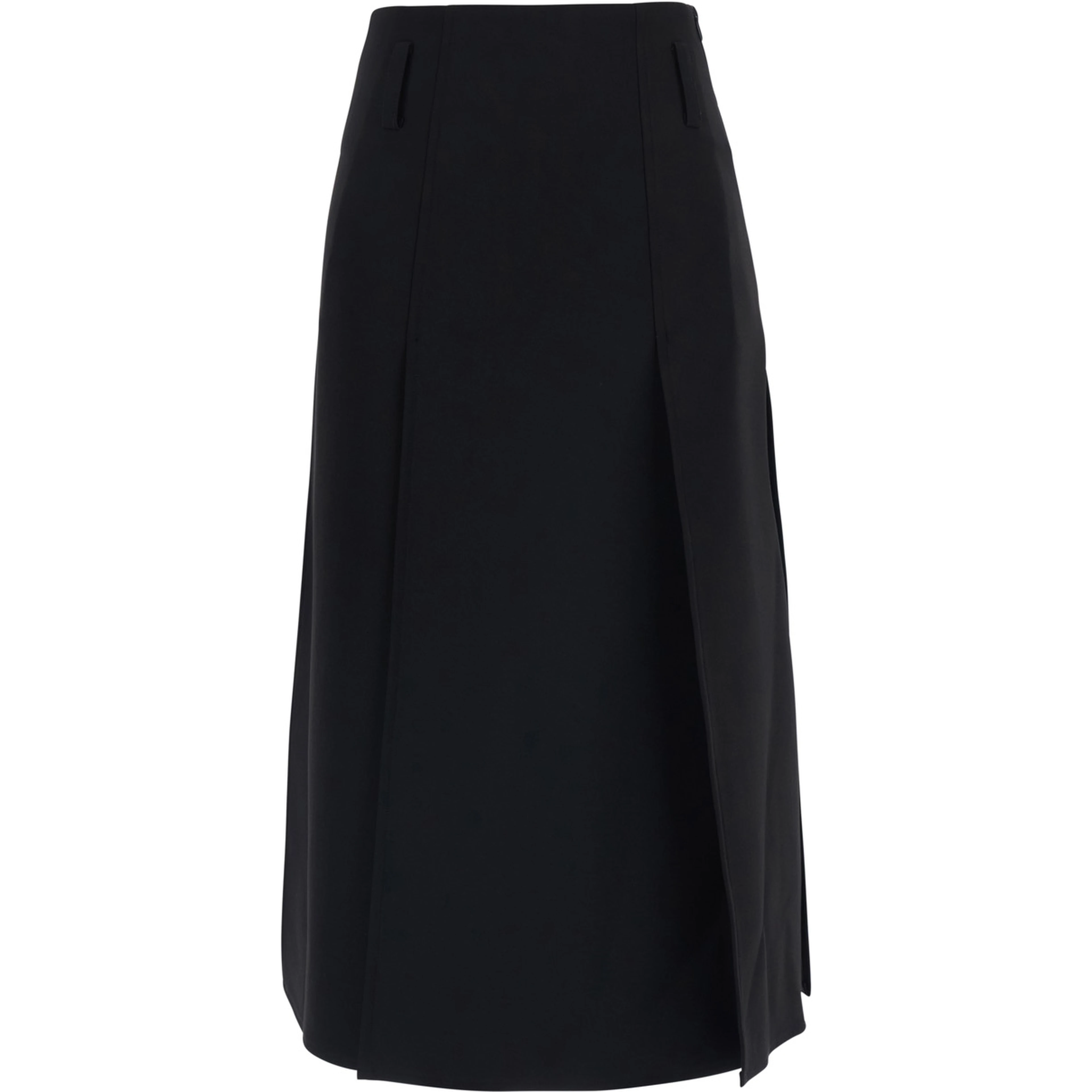 Black Skirt with insert design and hidden closure in Tech Fabric for women