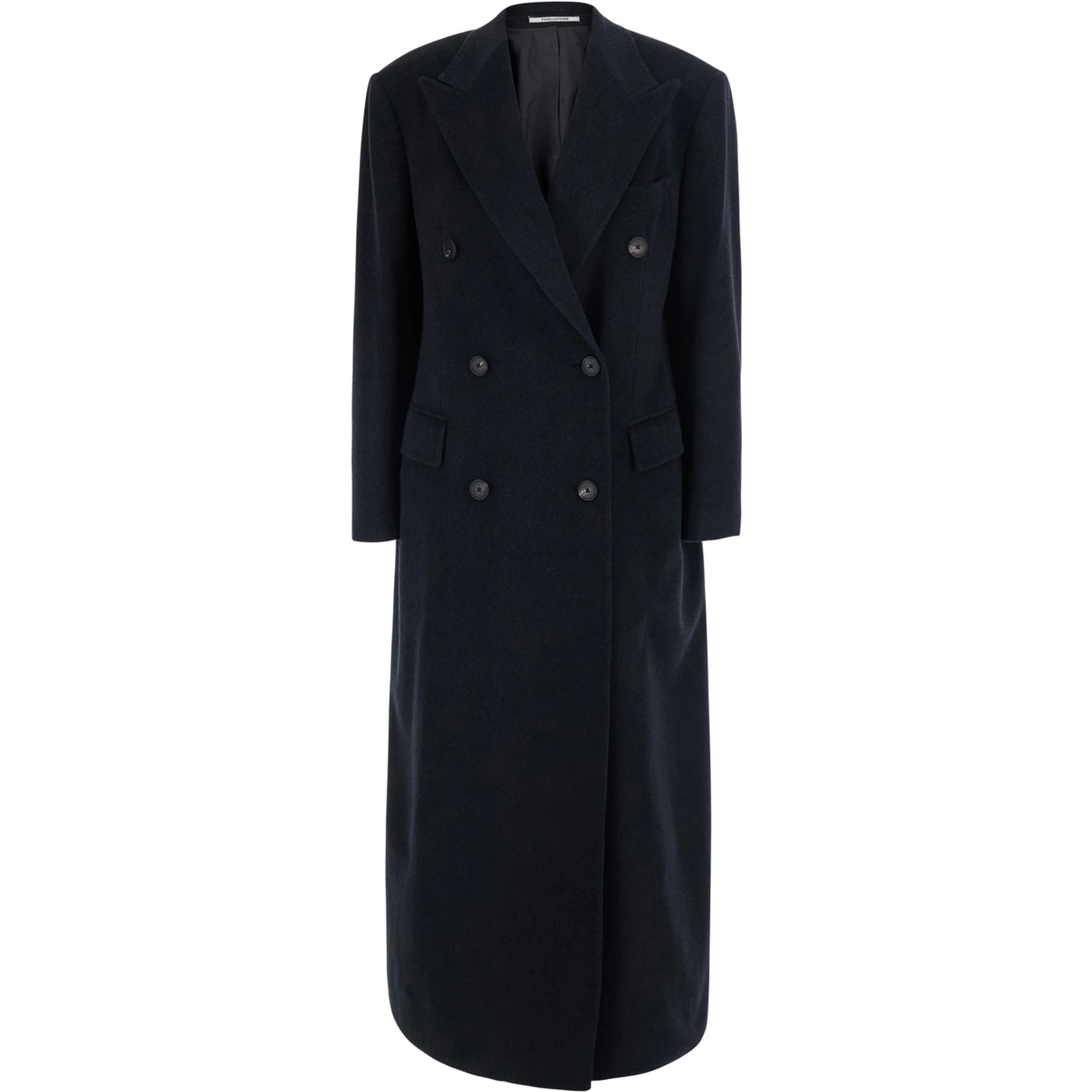 Womens gray coat in fabric with collar and long sleeves