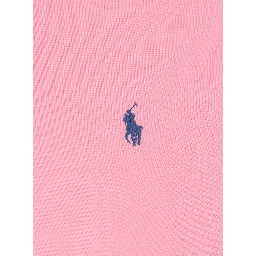 Polo "Custom Fit" with Classic Collar and Pony Embroidery on the Front in Pink Cotton for Men