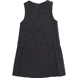 grey Dress with round neck and striped motif in fabric Girl