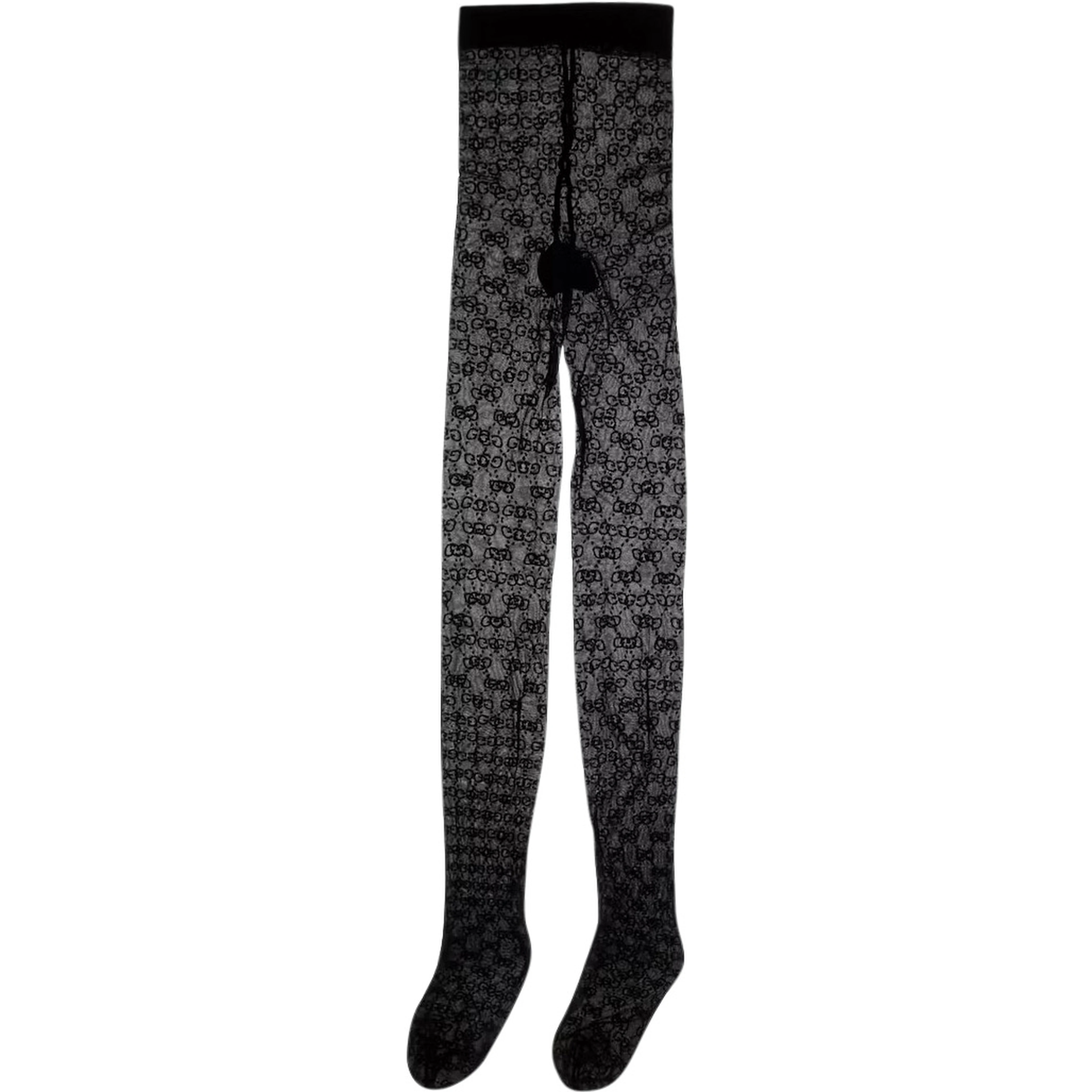 Black tights with all-over GG motif in Tech Fabric women
