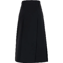 Black Skirt with insert design and hidden closure in Tech Fabric for women
