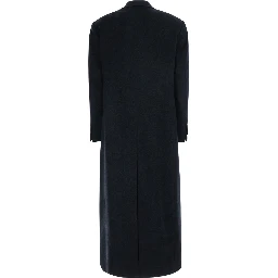 Womens gray coat in fabric with collar and long sleeves