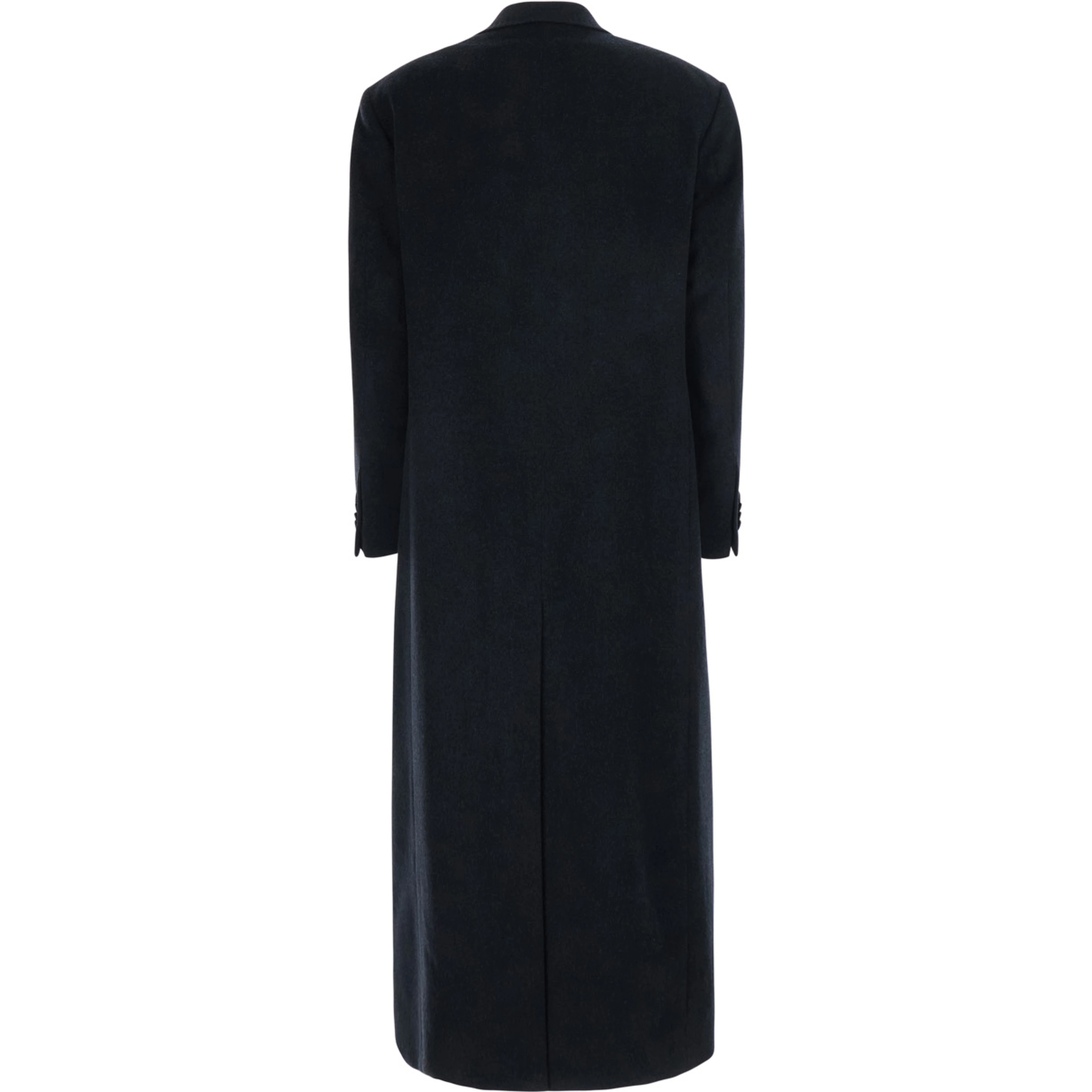 Womens gray coat in fabric with collar and long sleeves
