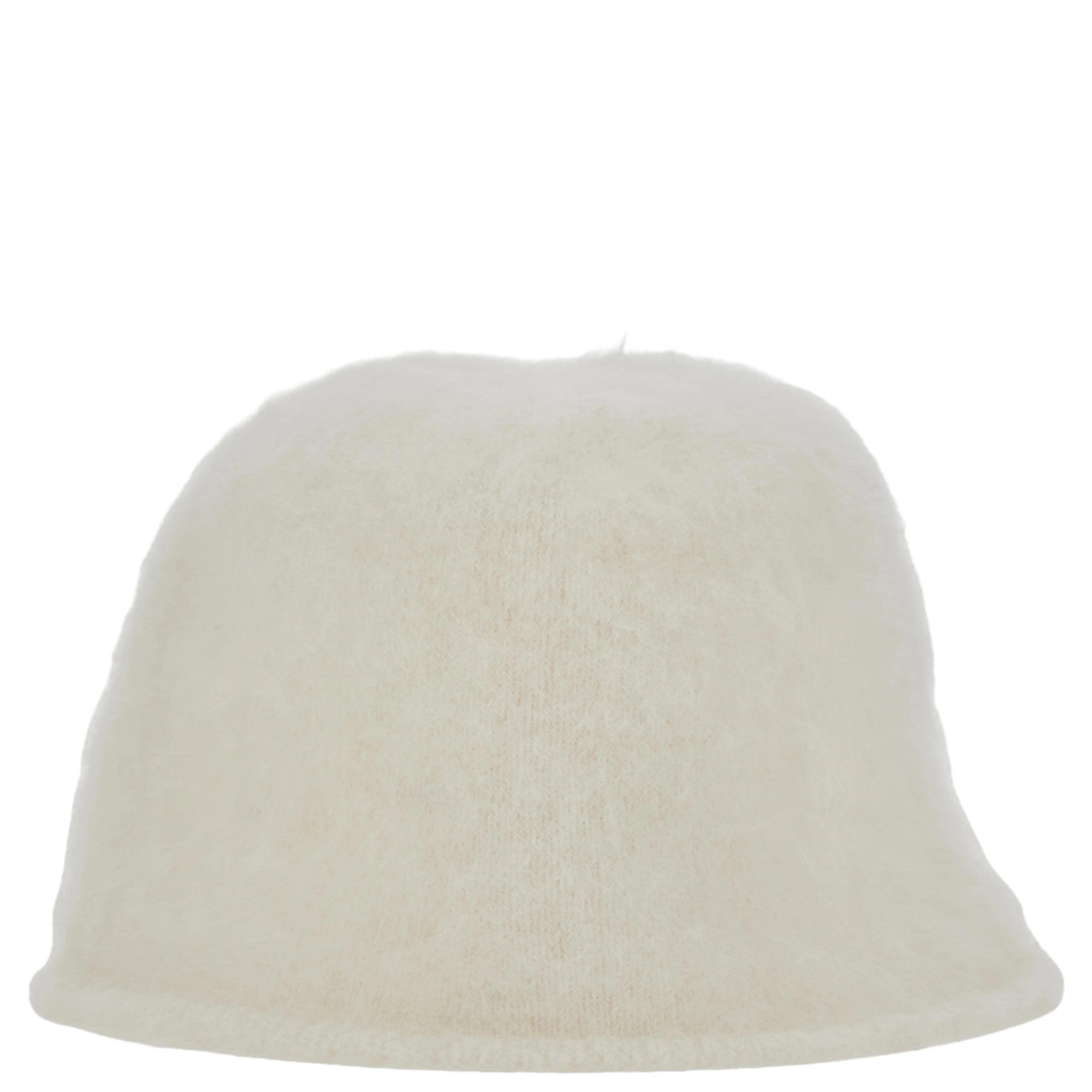 Dalmazia White Bucket hat with wide brim in blend wool for women