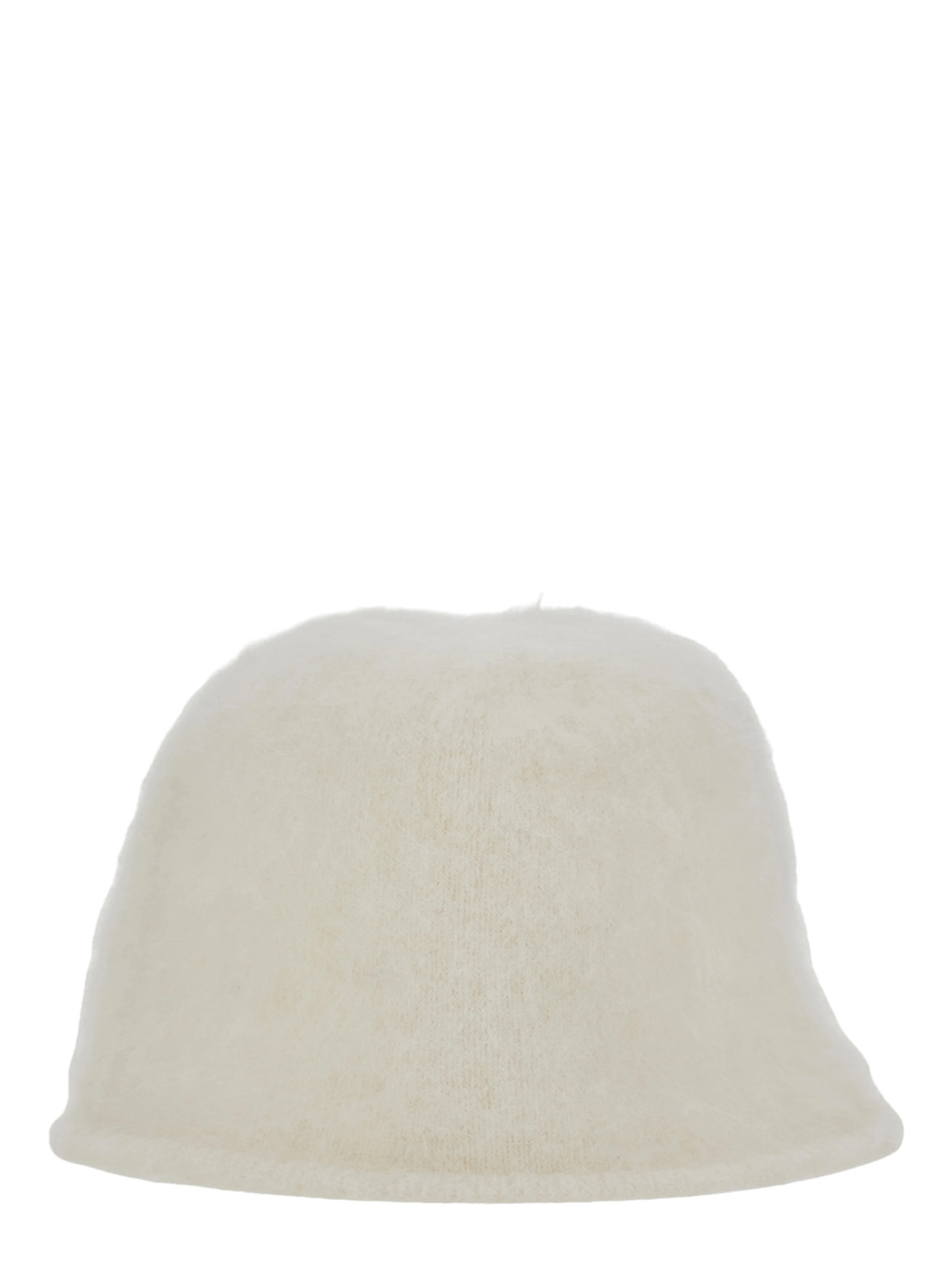 Dalmazia White Bucket hat with wide brim in blend wool for women