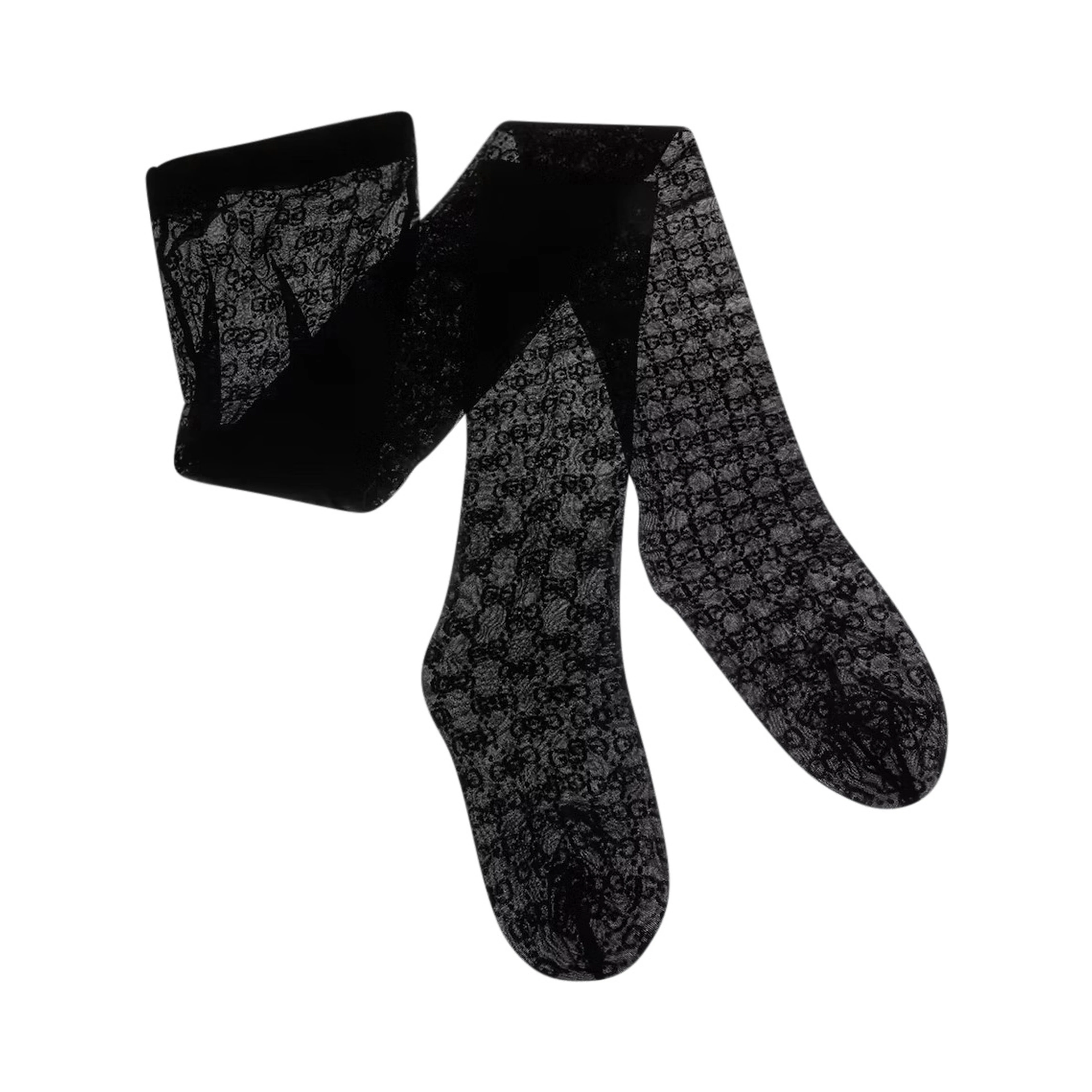 Black tights with all-over GG motif in Tech Fabric women