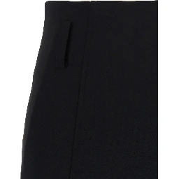 Black Skirt with insert design and hidden closure in Tech Fabric for women