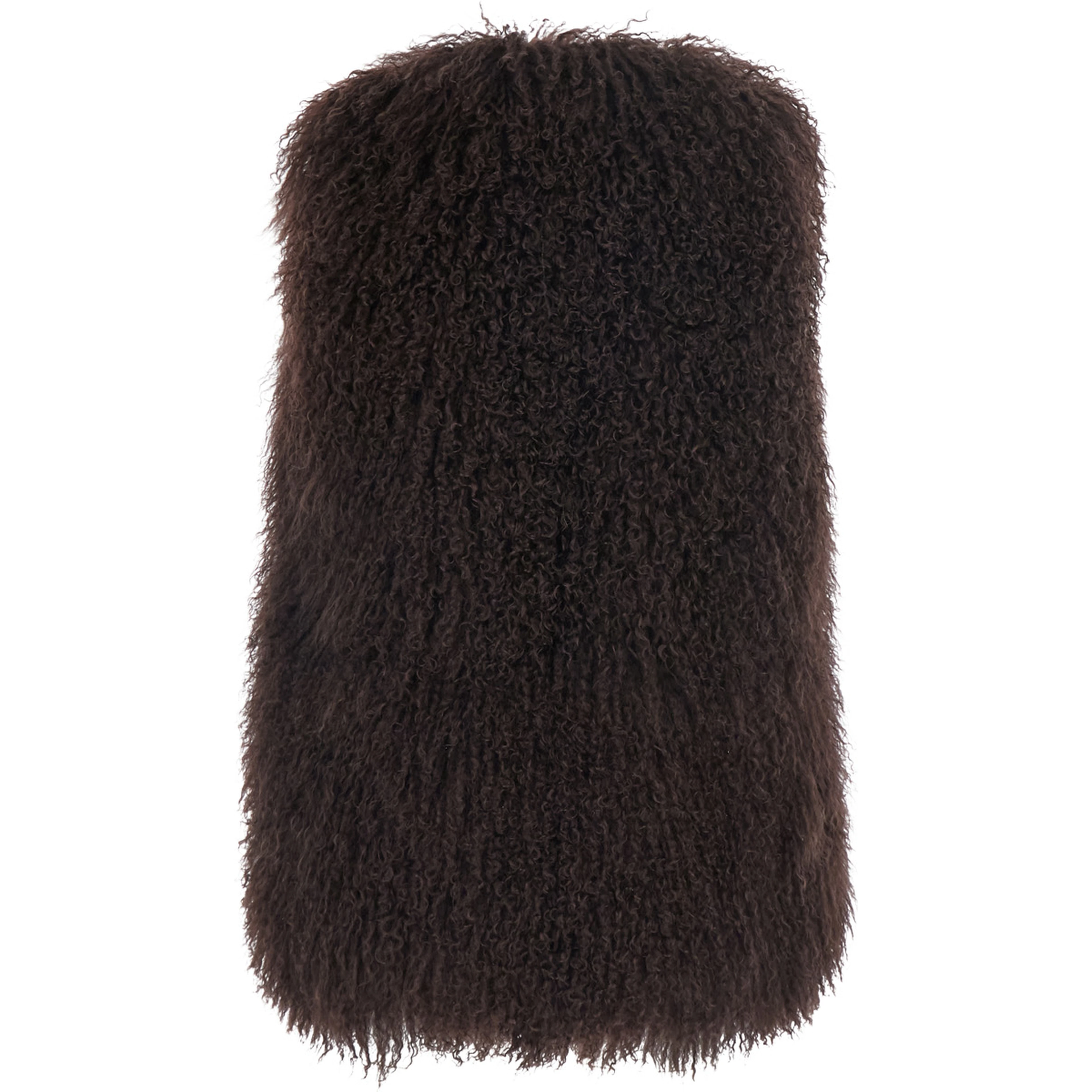 Brown Fur Vest with Sleeveless Design in Fur for Women