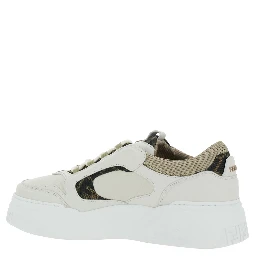 Sneaker Force with FF Jacquard Details and Chunky Leather Sole White Men