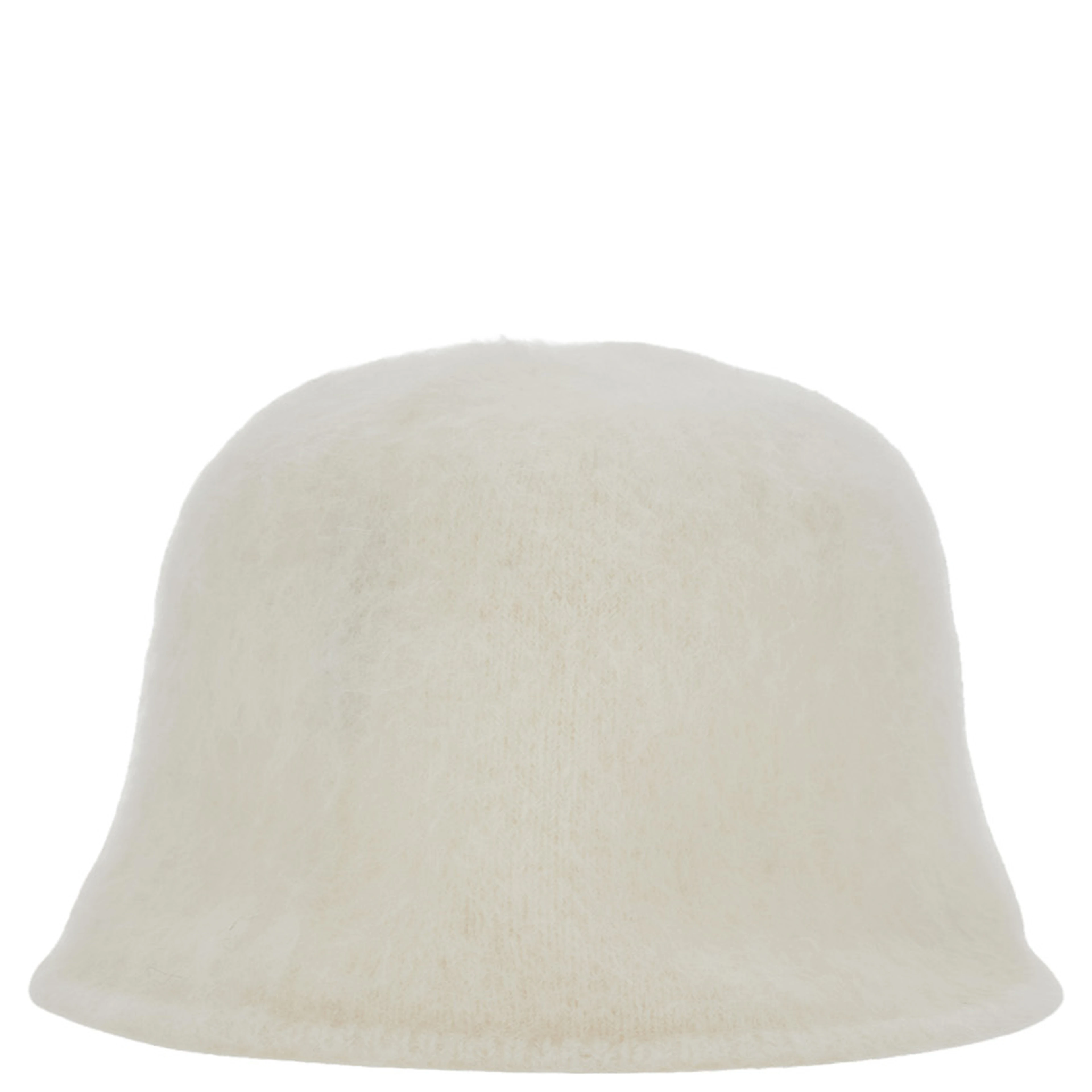 Dalmazia White Bucket hat with wide brim in blend wool for women