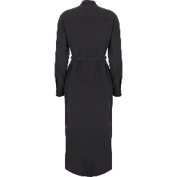 MYKONOS Brown Dress with waist belt and rhinestone details in fabric for women