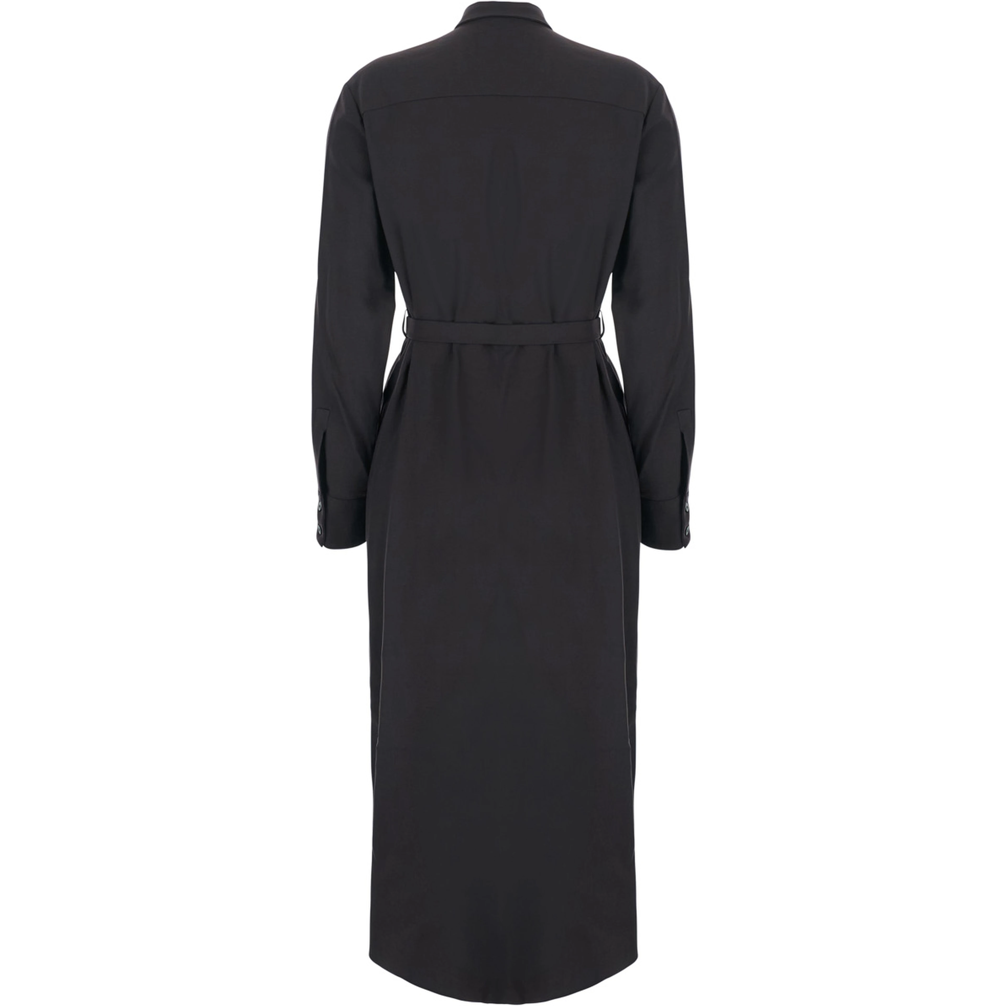 MYKONOS Brown Dress with waist belt and rhinestone details in fabric for women
