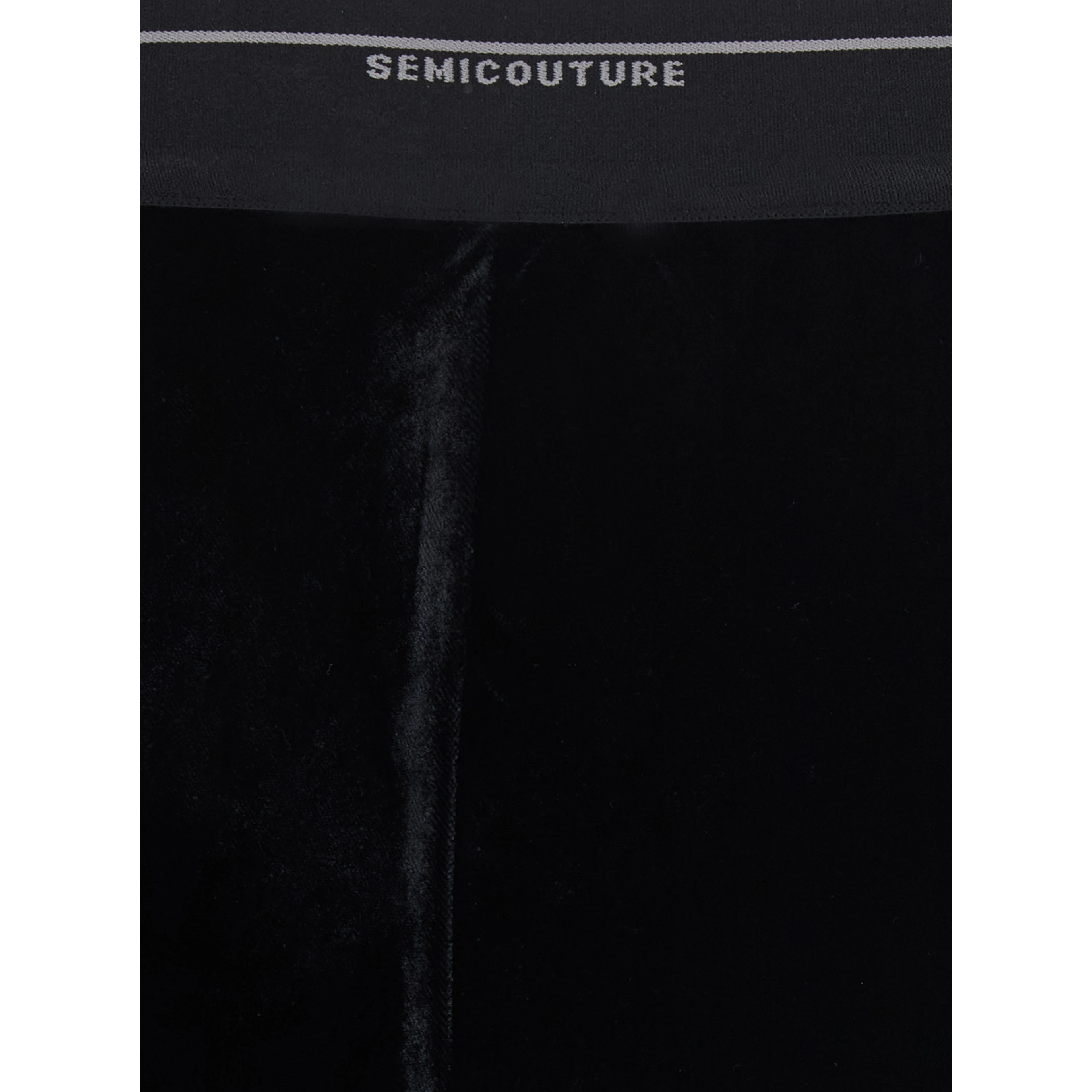 Velvet pants with pockets and straight hems, in velvet, black, women