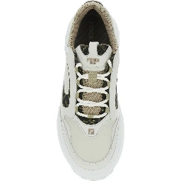 Sneaker Force with FF Jacquard Details and Chunky Leather Sole White Men