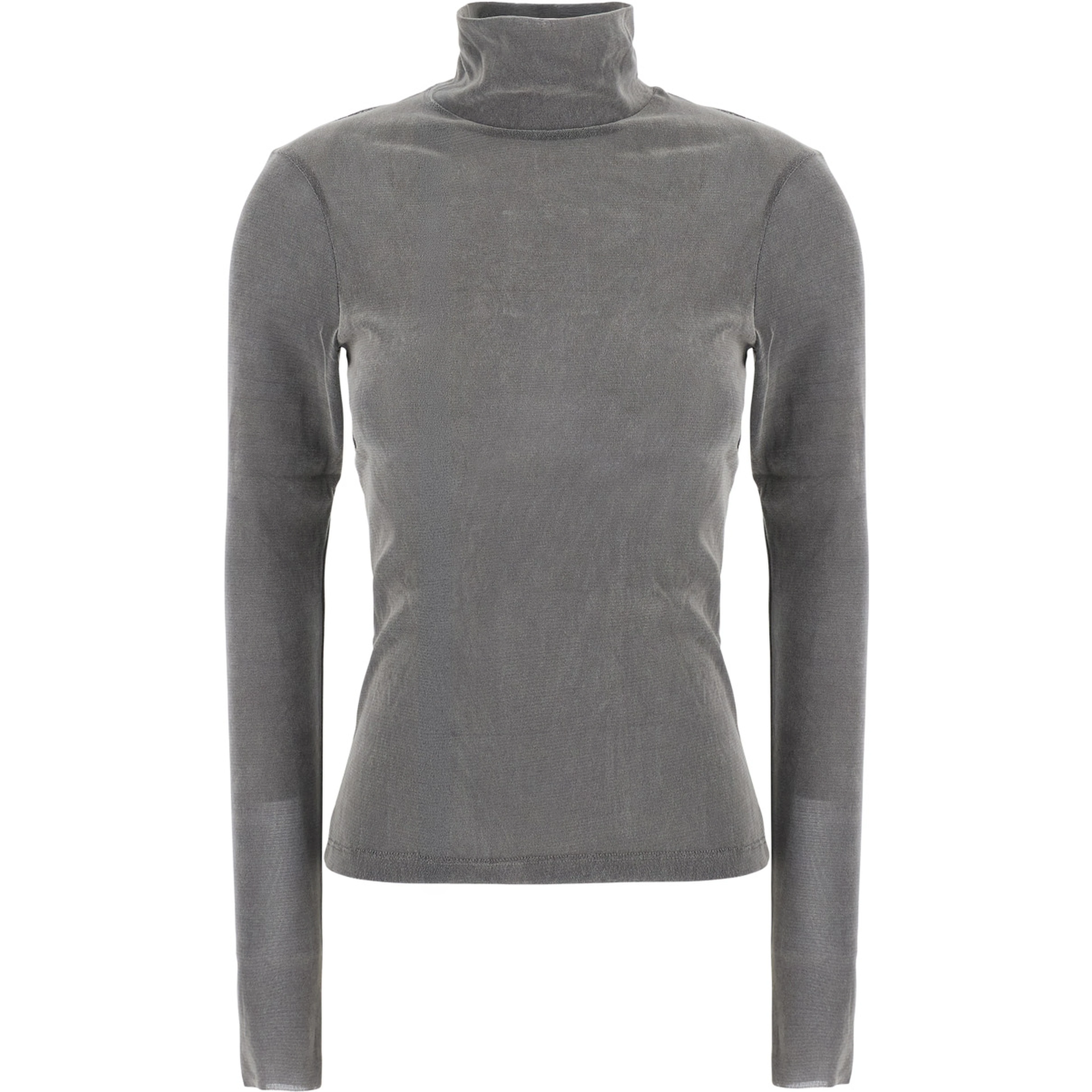 MATILDE Grey Sweater with high collar and long sleeves in cotton for women
