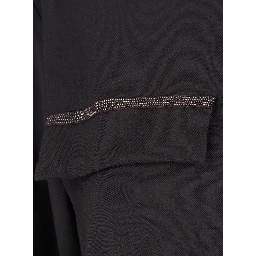 MYKONOS Brown Dress with waist belt and rhinestone details in fabric for women