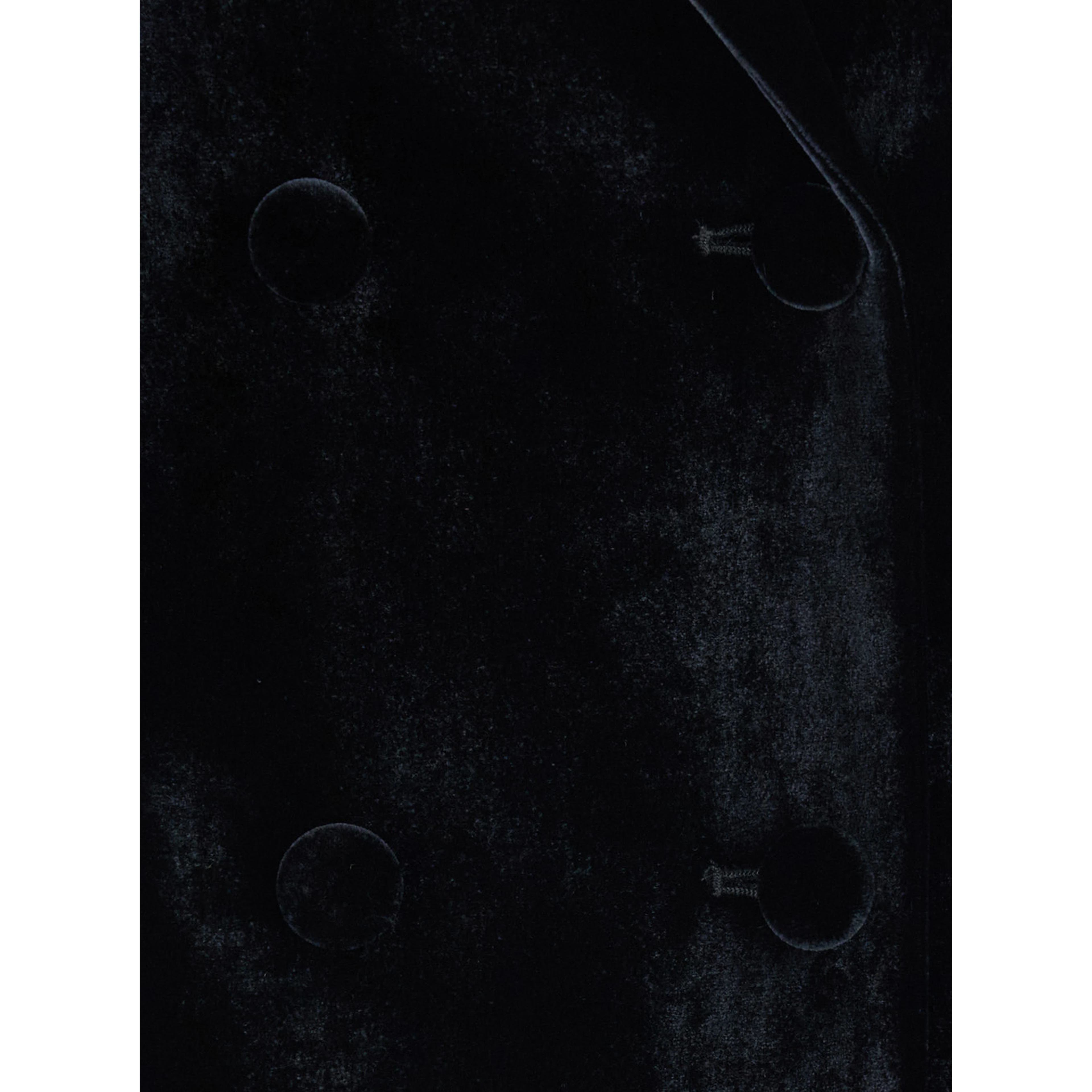 Black Double-Breasted Jacket with Peak Revers in Velvet for Women