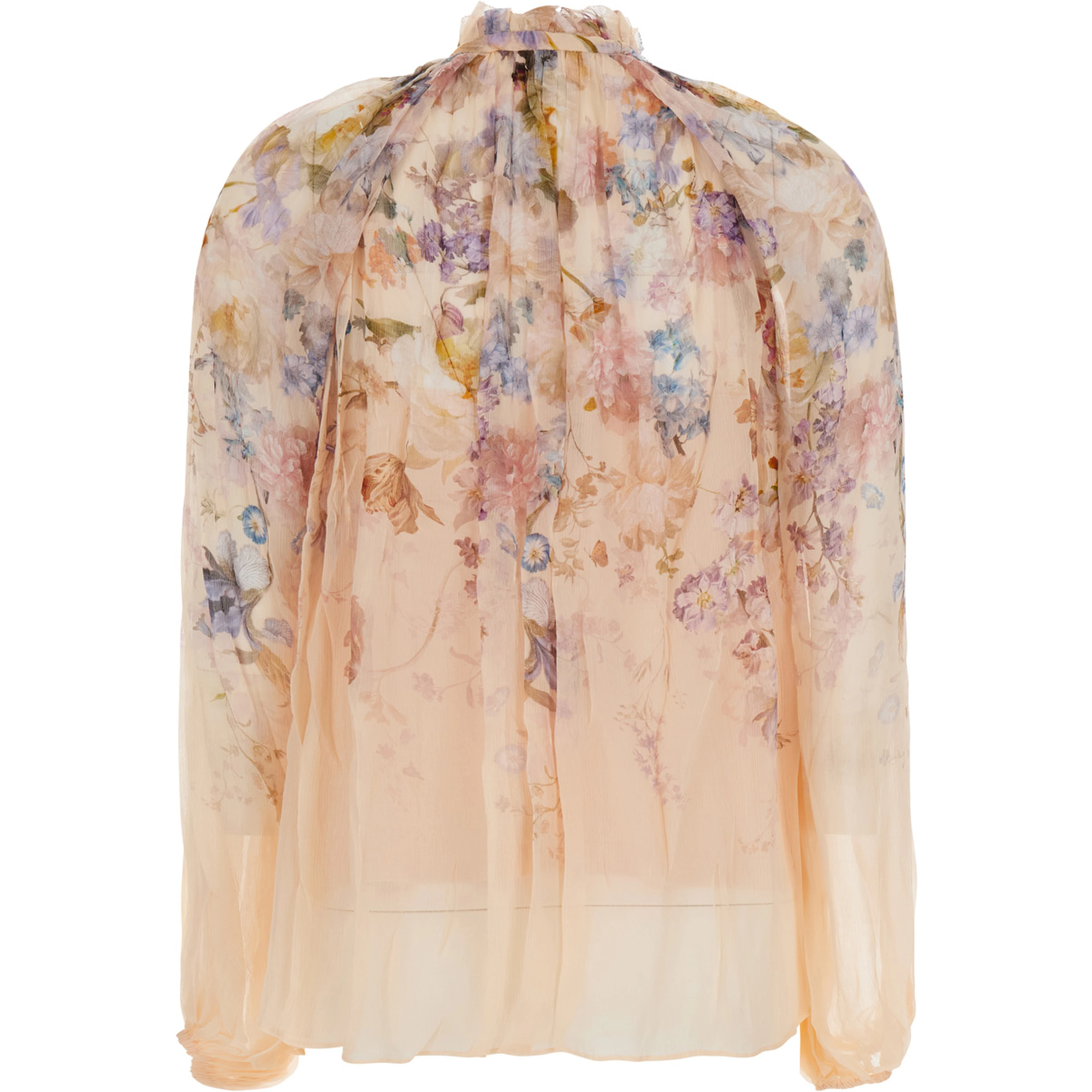 Valiant Billow Blouse with wide sleeves and collar, in Viscose, color Pink, women