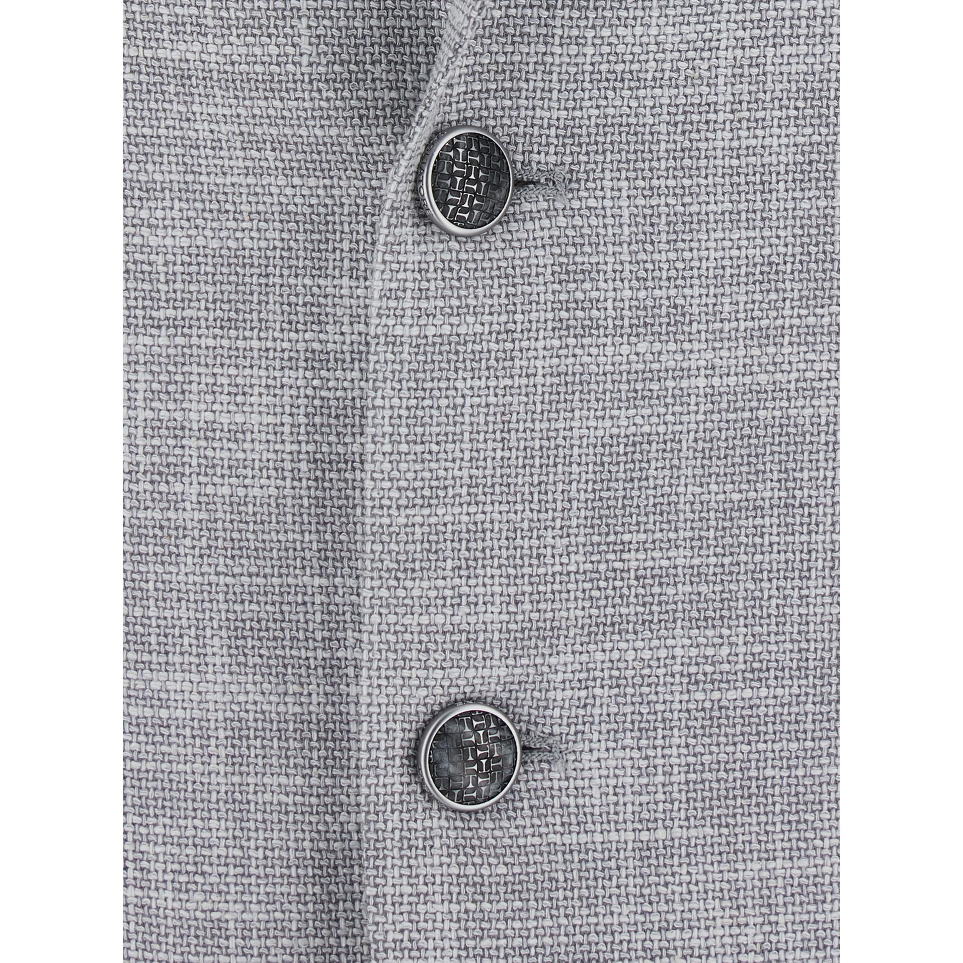 Gray Single-breasted Jacket with Notched Revers in Fabric for Men