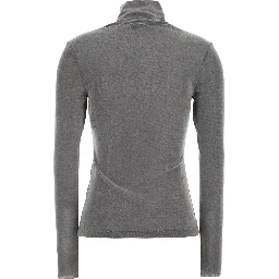MATILDE Grey Sweater with high collar and long sleeves in cotton for women