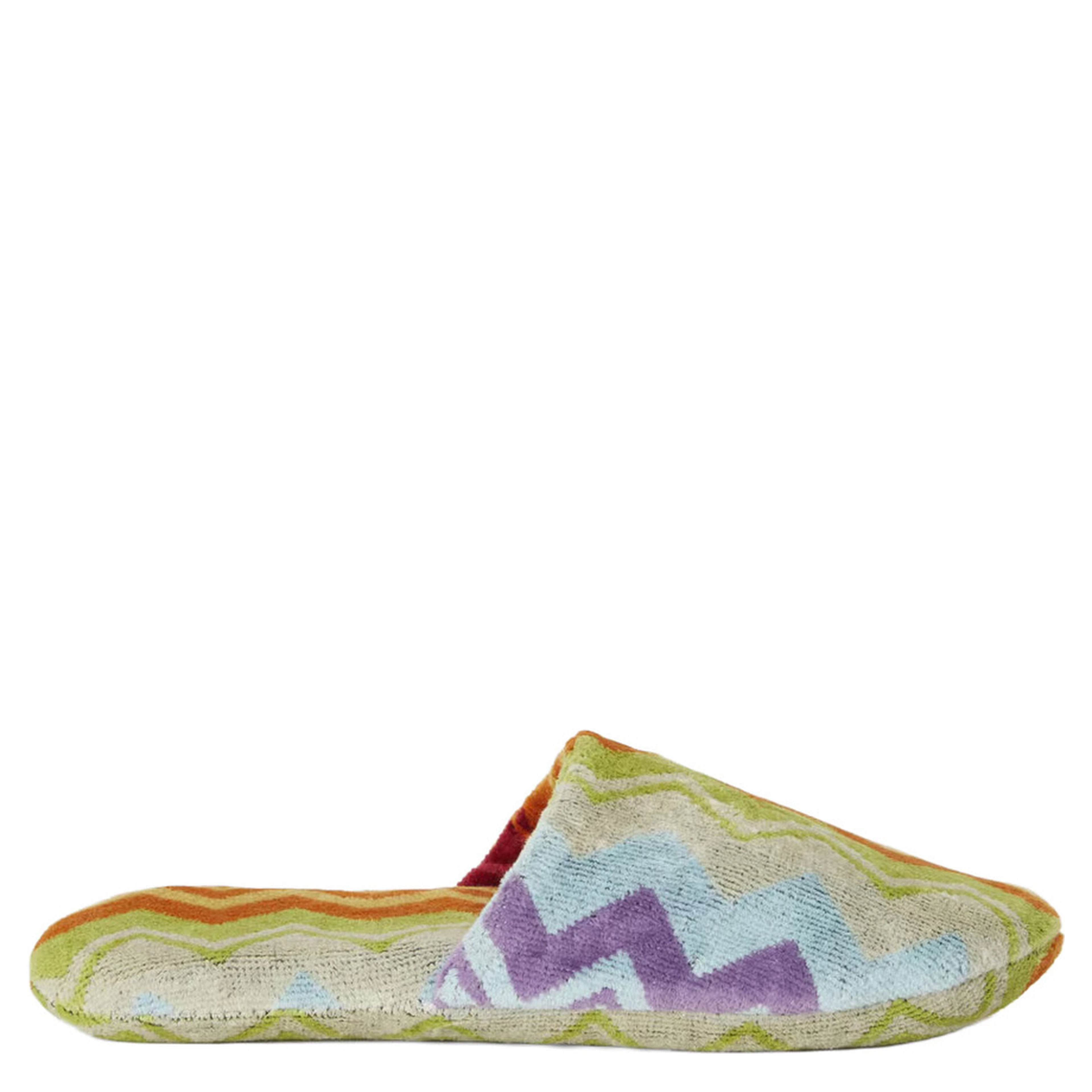 GIACOMO multicolor Slippers with all-over Zig-Zag motif in cotton blend home