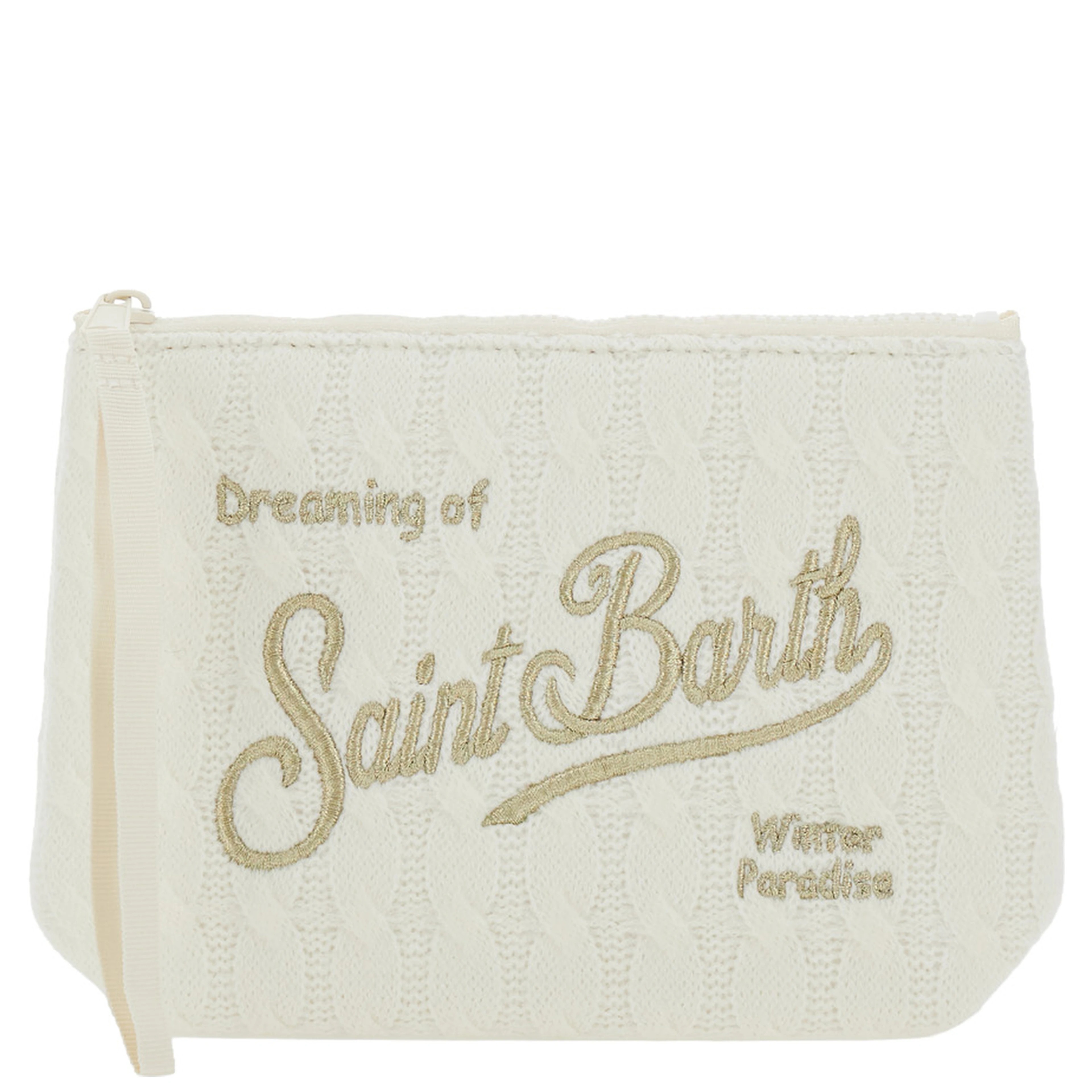 White tricot and cotton pouch for girl