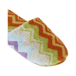 GIACOMO multicolor Slippers with all-over Zig-Zag motif in cotton blend home