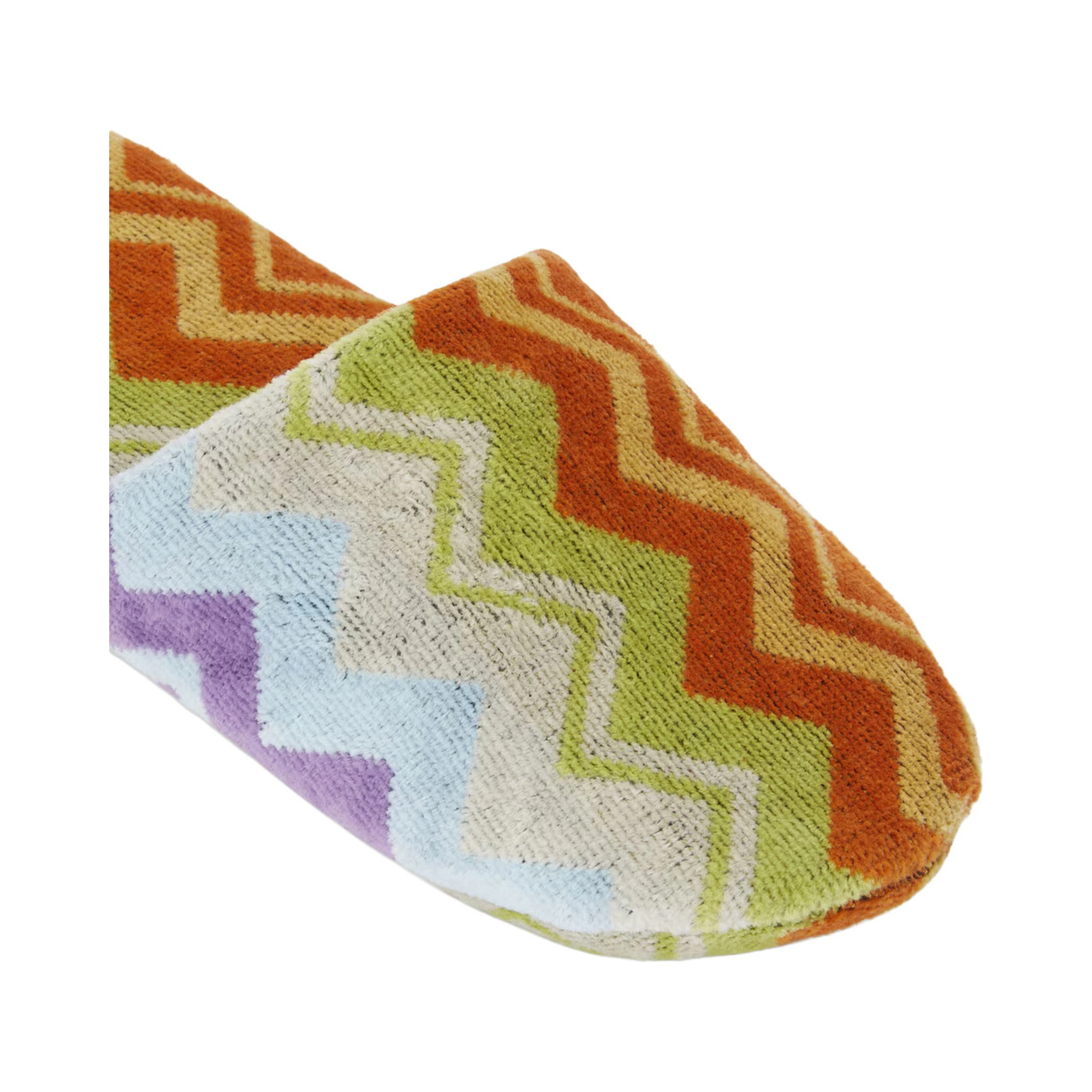 GIACOMO multicolor Slippers with all-over Zig-Zag motif in cotton blend home