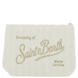 White tricot and cotton pouch for girl
