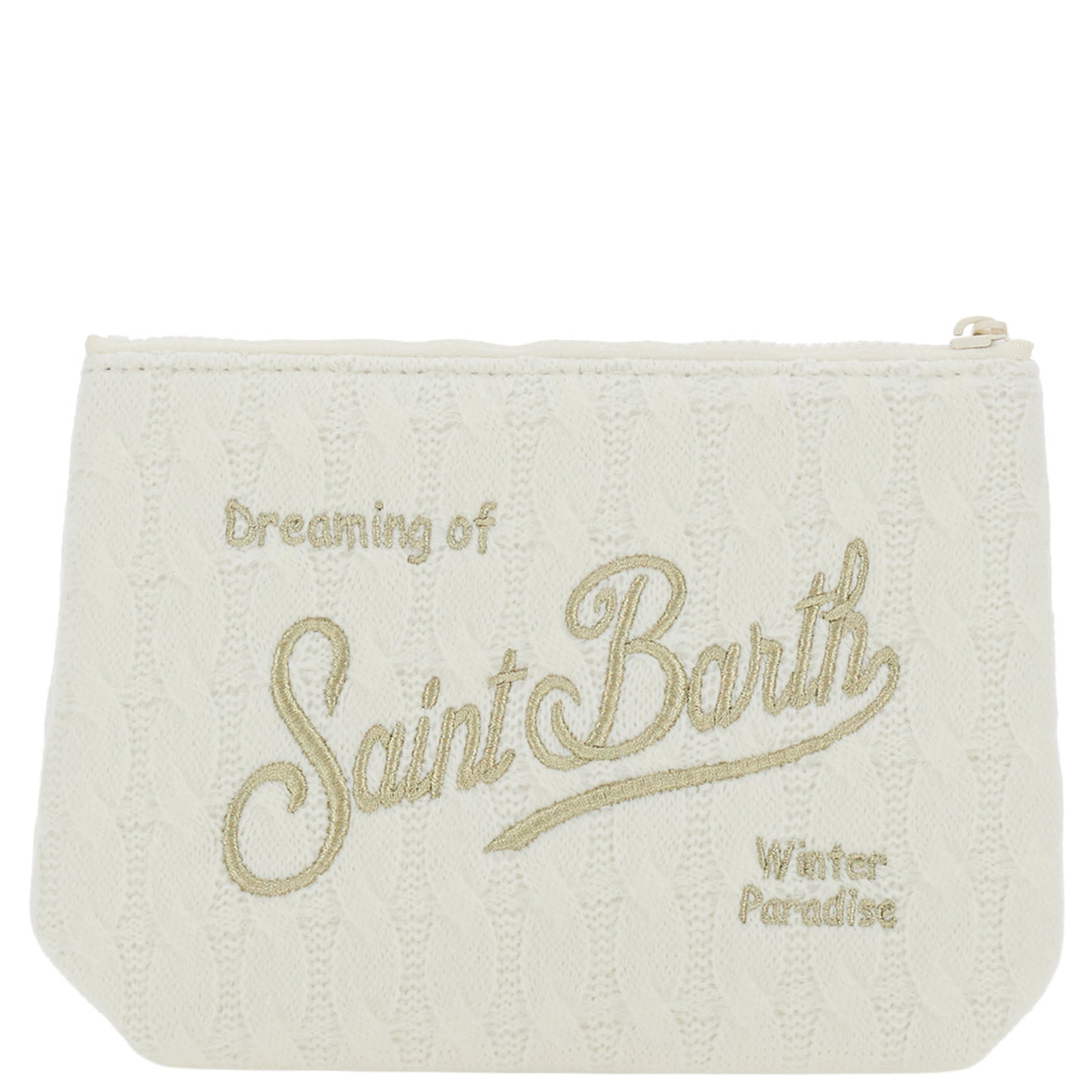White tricot and cotton pouch for girl