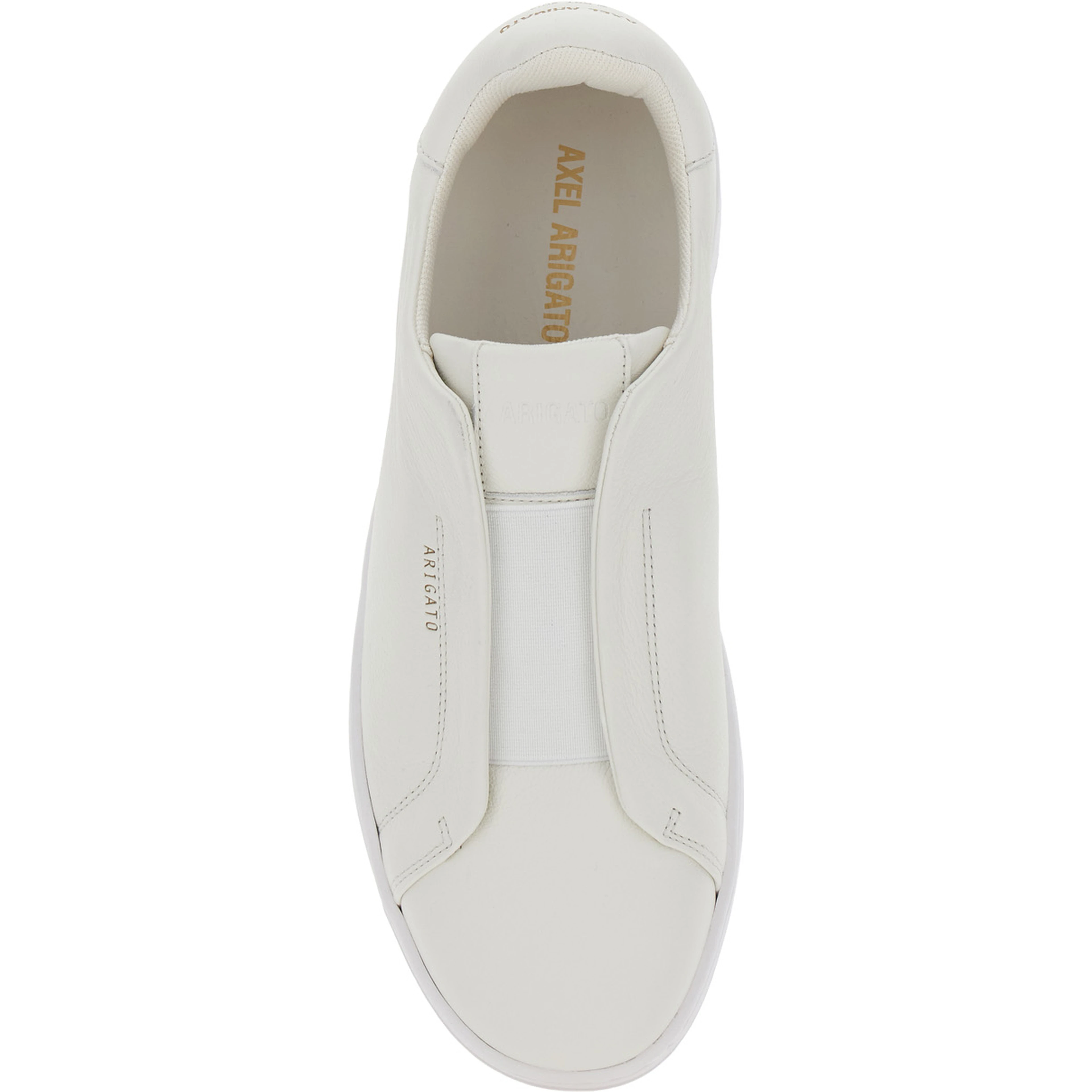 Dice White Low Top Laceless Sneakers with Logo Lettering on the Back in Leather for Men