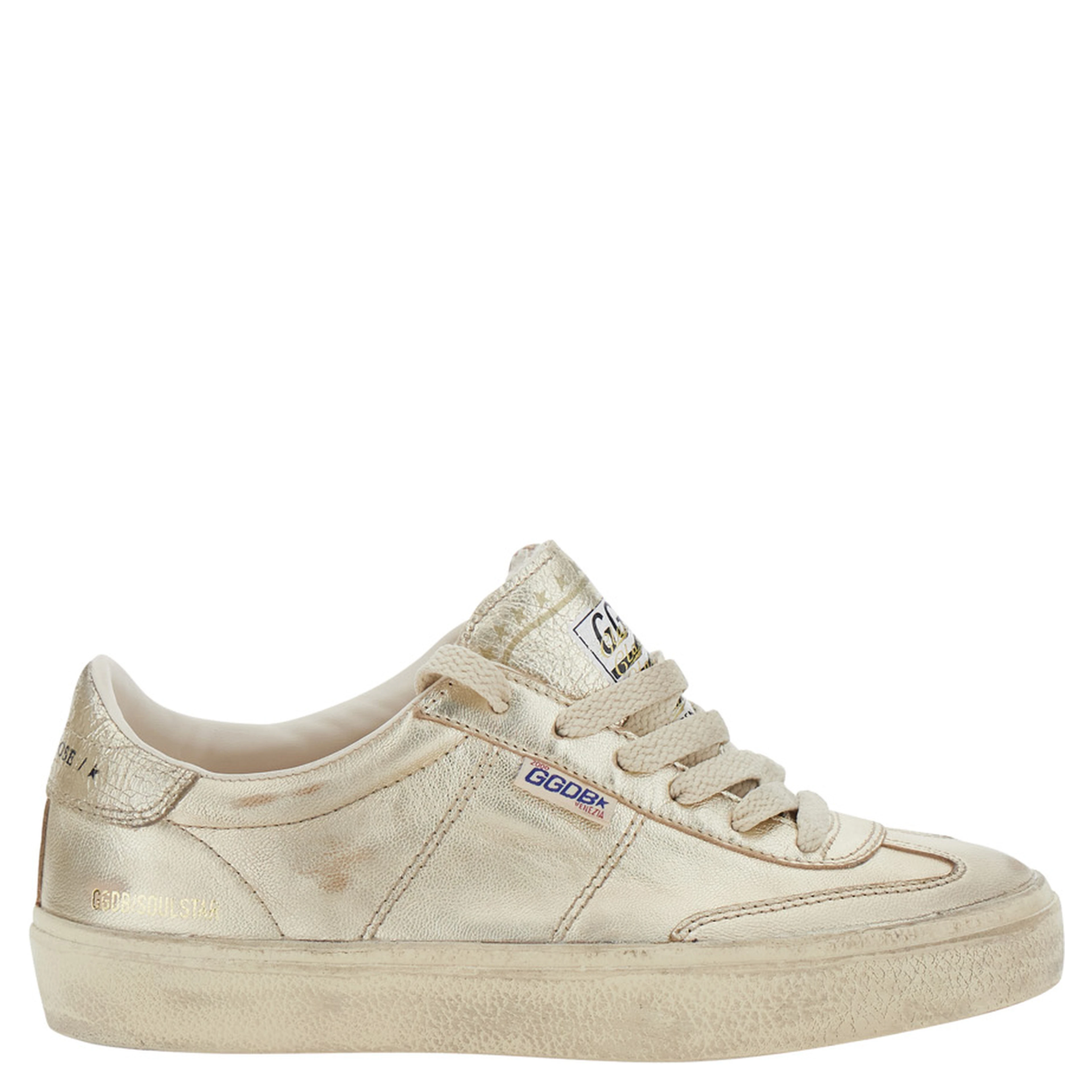 Soul-Star metallic Sneakers with logo lettering on the back and on the tongue in laminated leather Woman