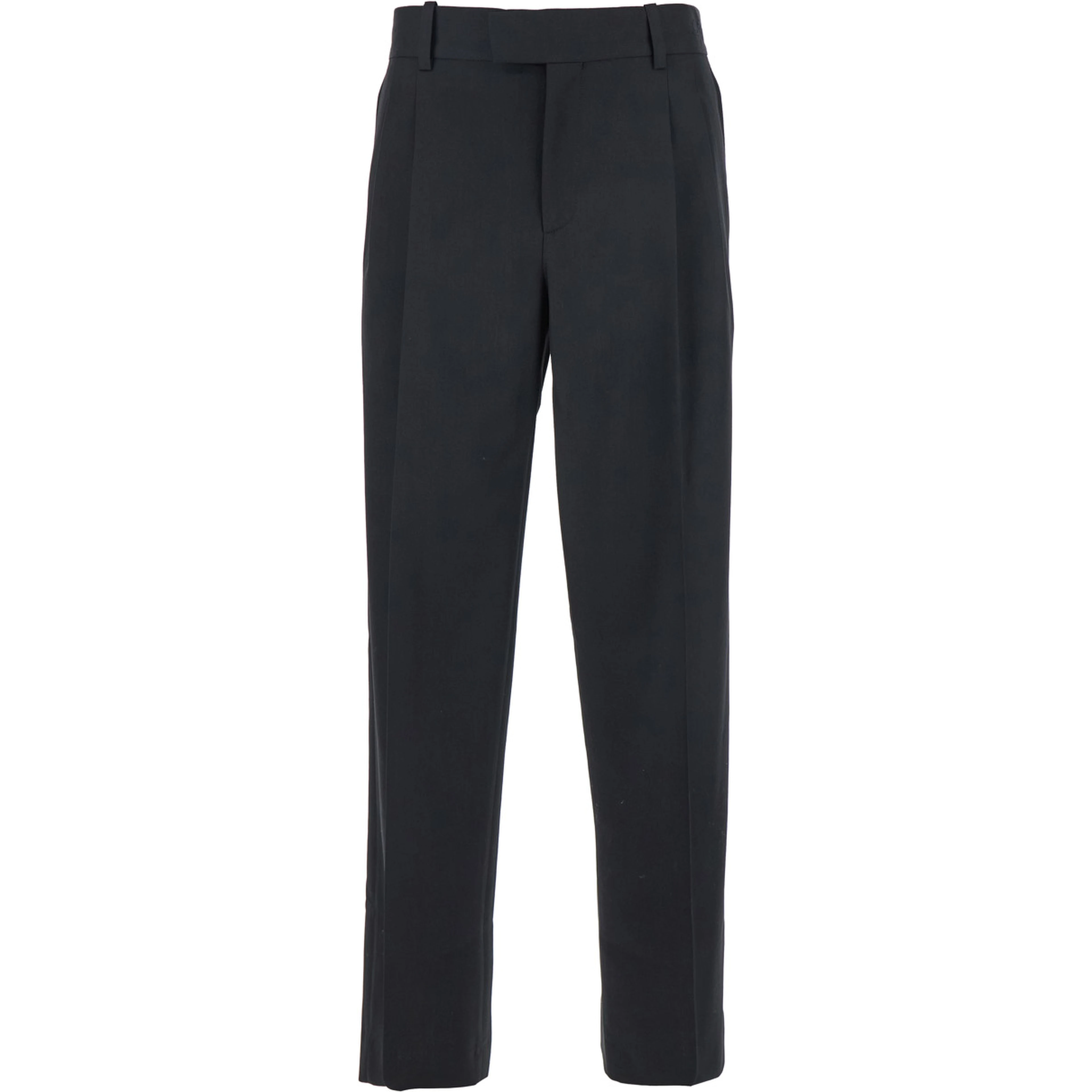 Le Pantalon Golfeur Black Pants with Hidden Closure at the Front in Wool Blend for Men