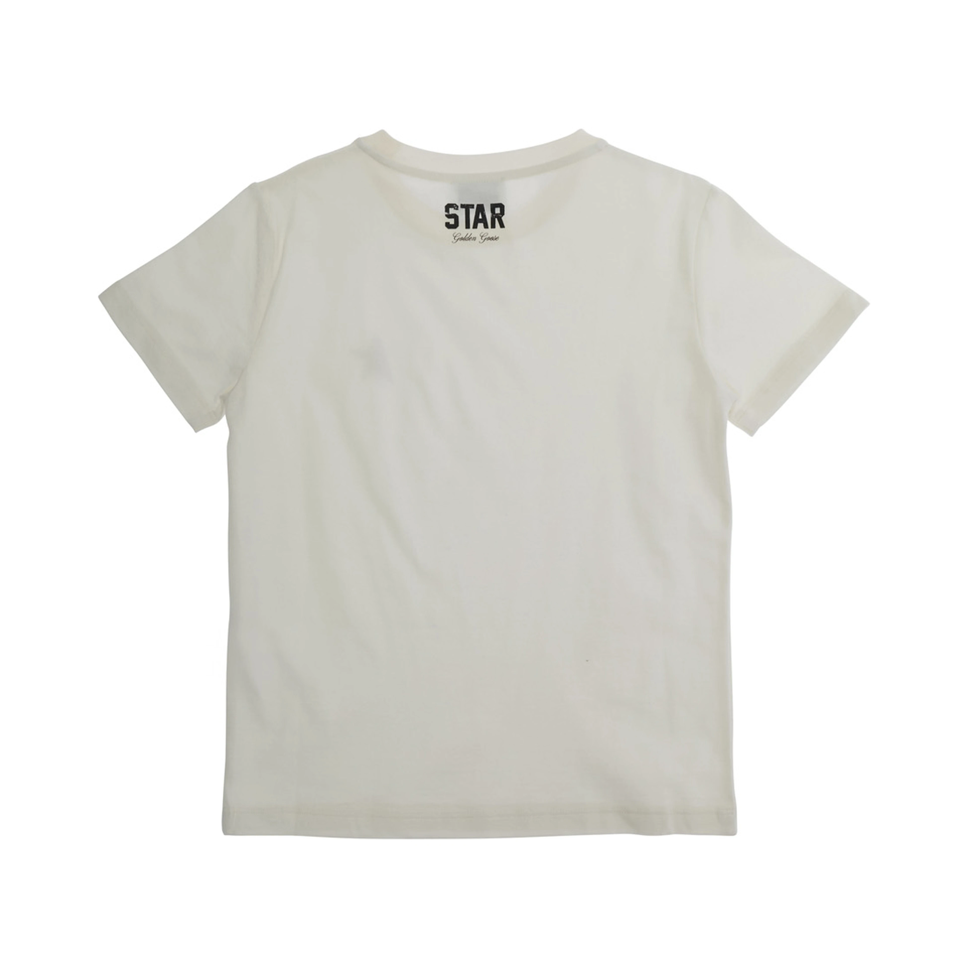 White T-Shirt with Metallic Print in Cotton Boy